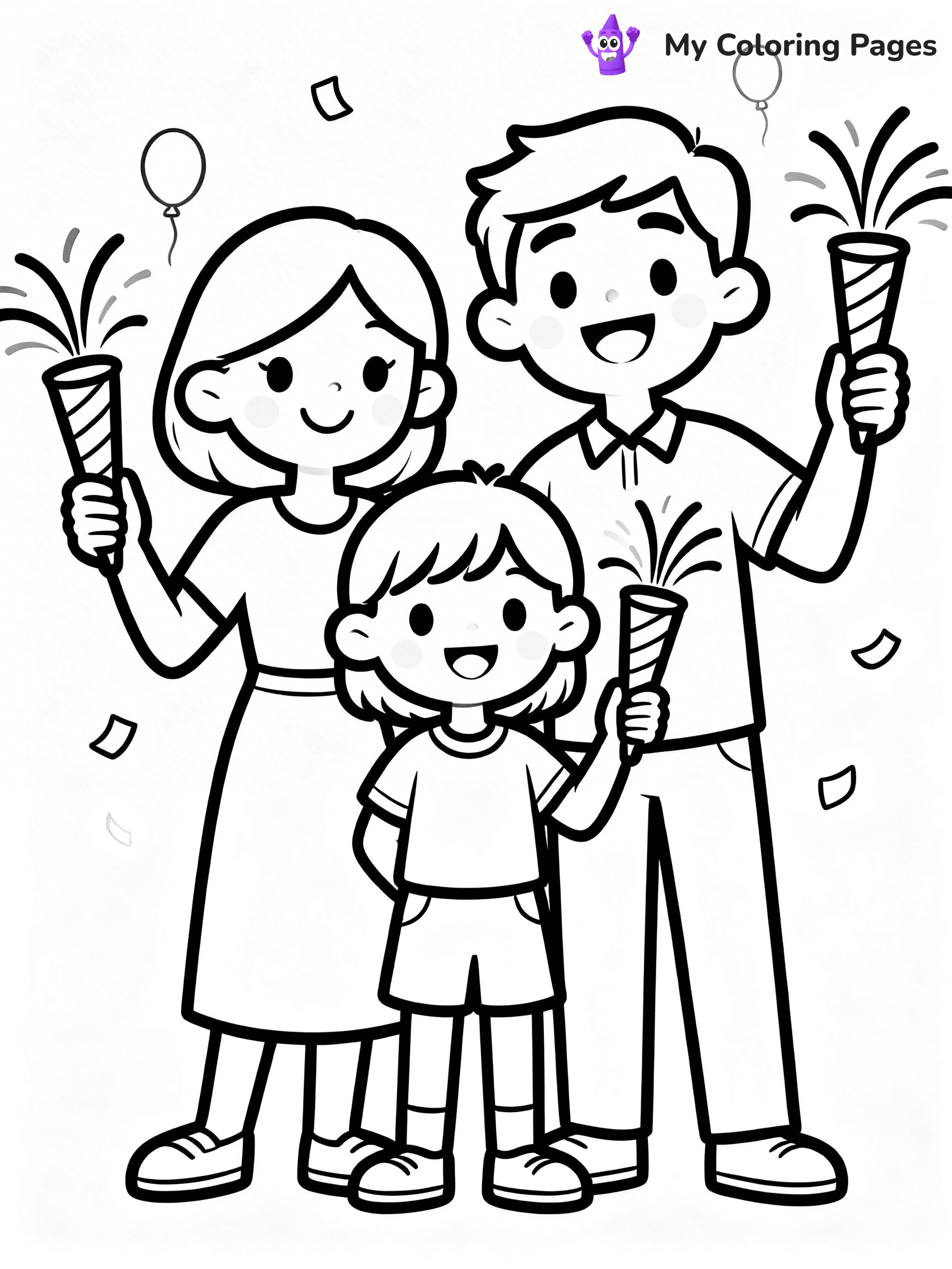 Easy New Years Coloring Pages - 39
