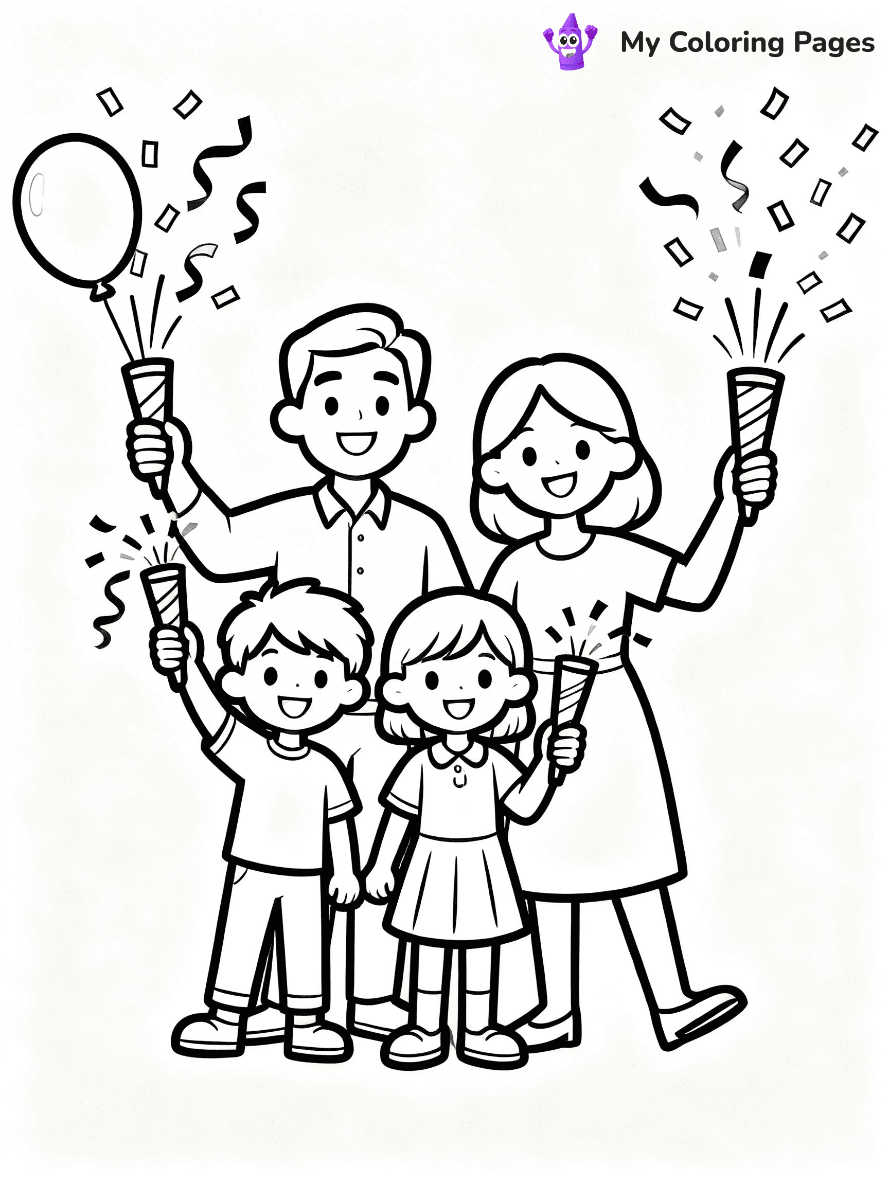 Easy New Years Coloring Pages - 36