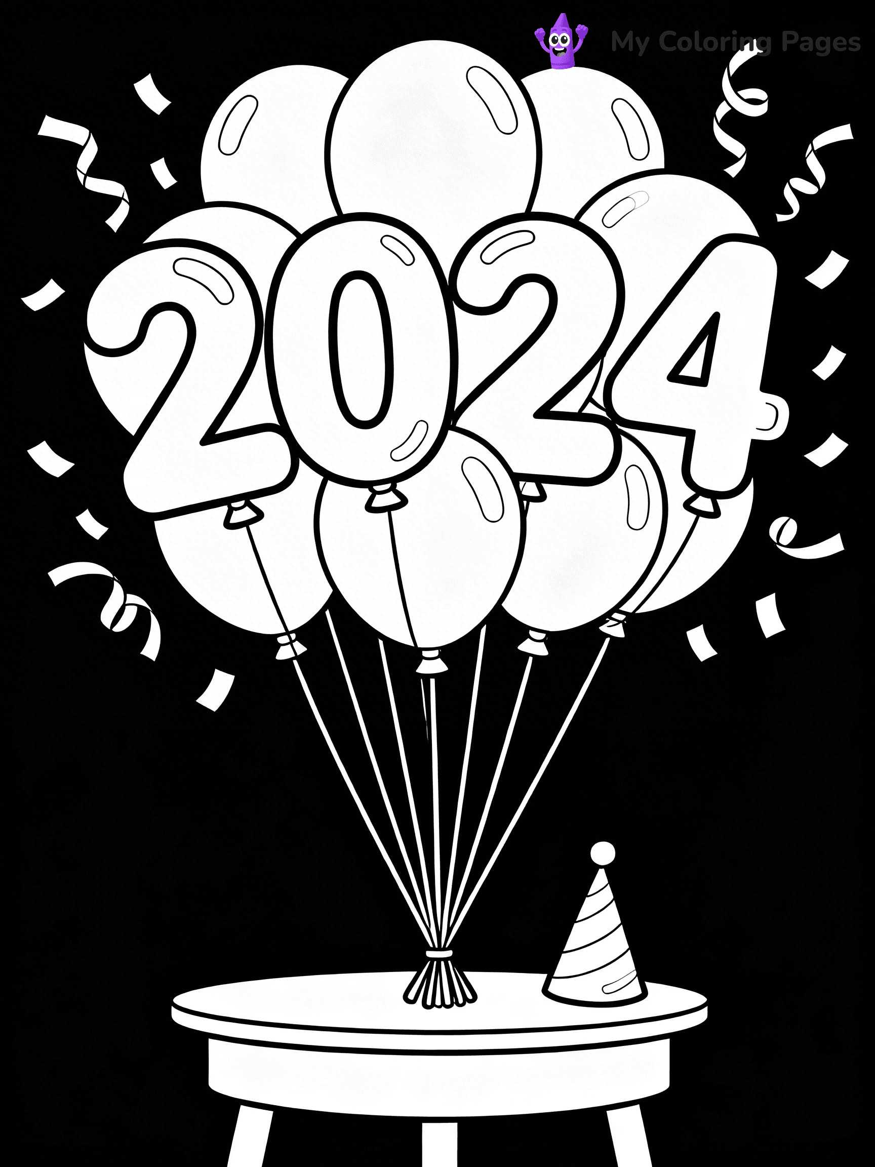Easy New Years Coloring Pages - 34
