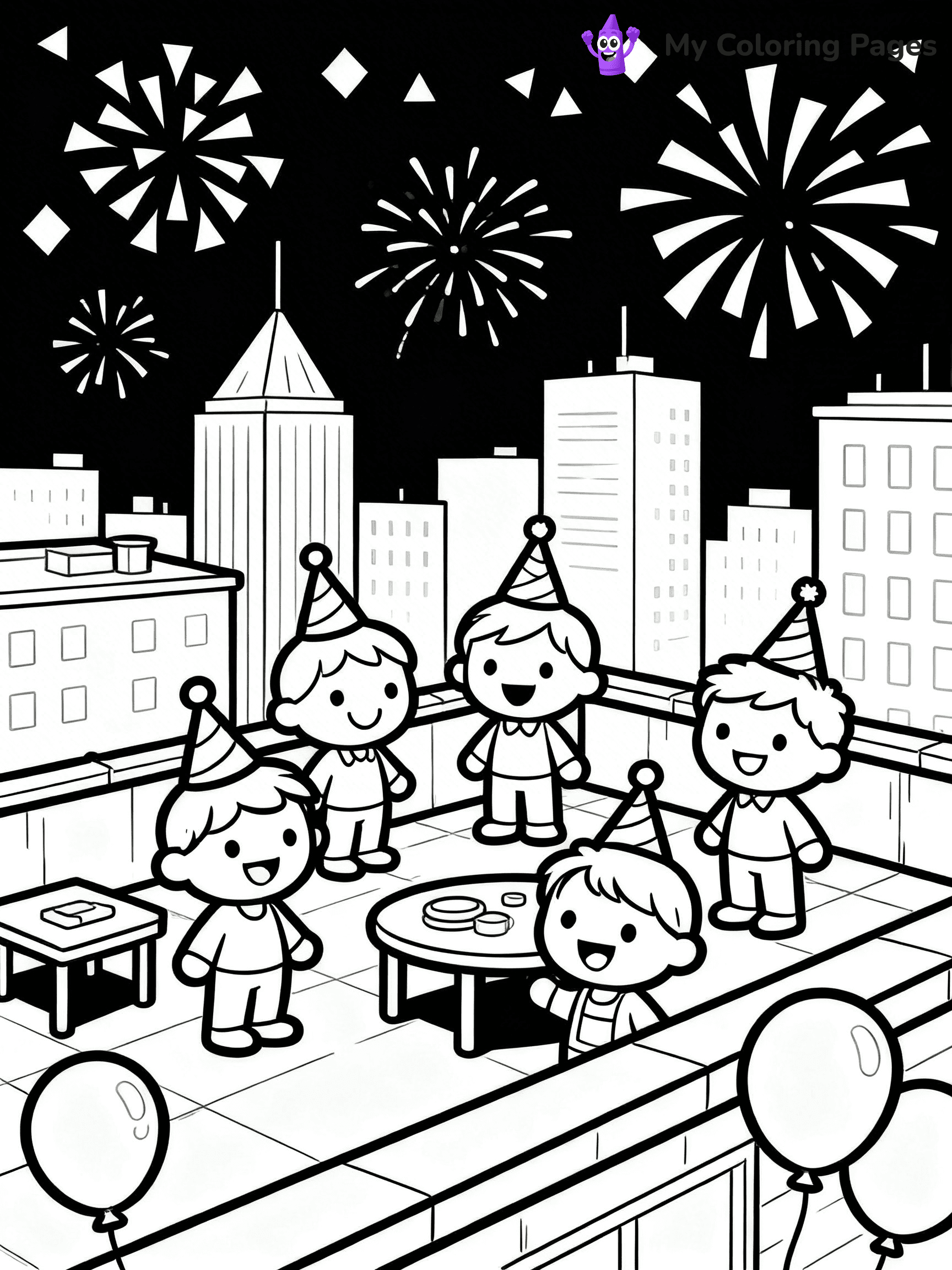 Easy New Years Coloring Pages - 21