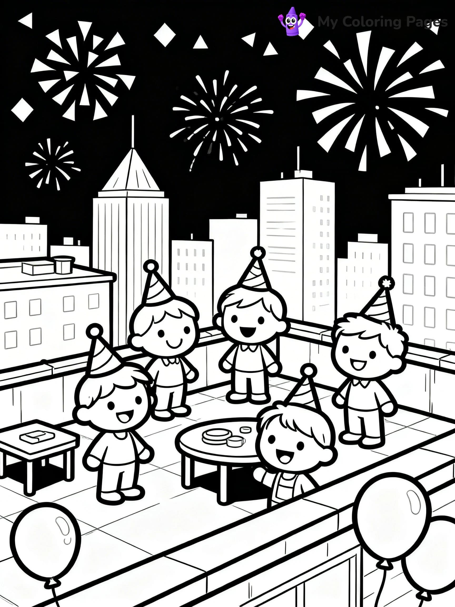 Easy New Years Coloring Pages - 21