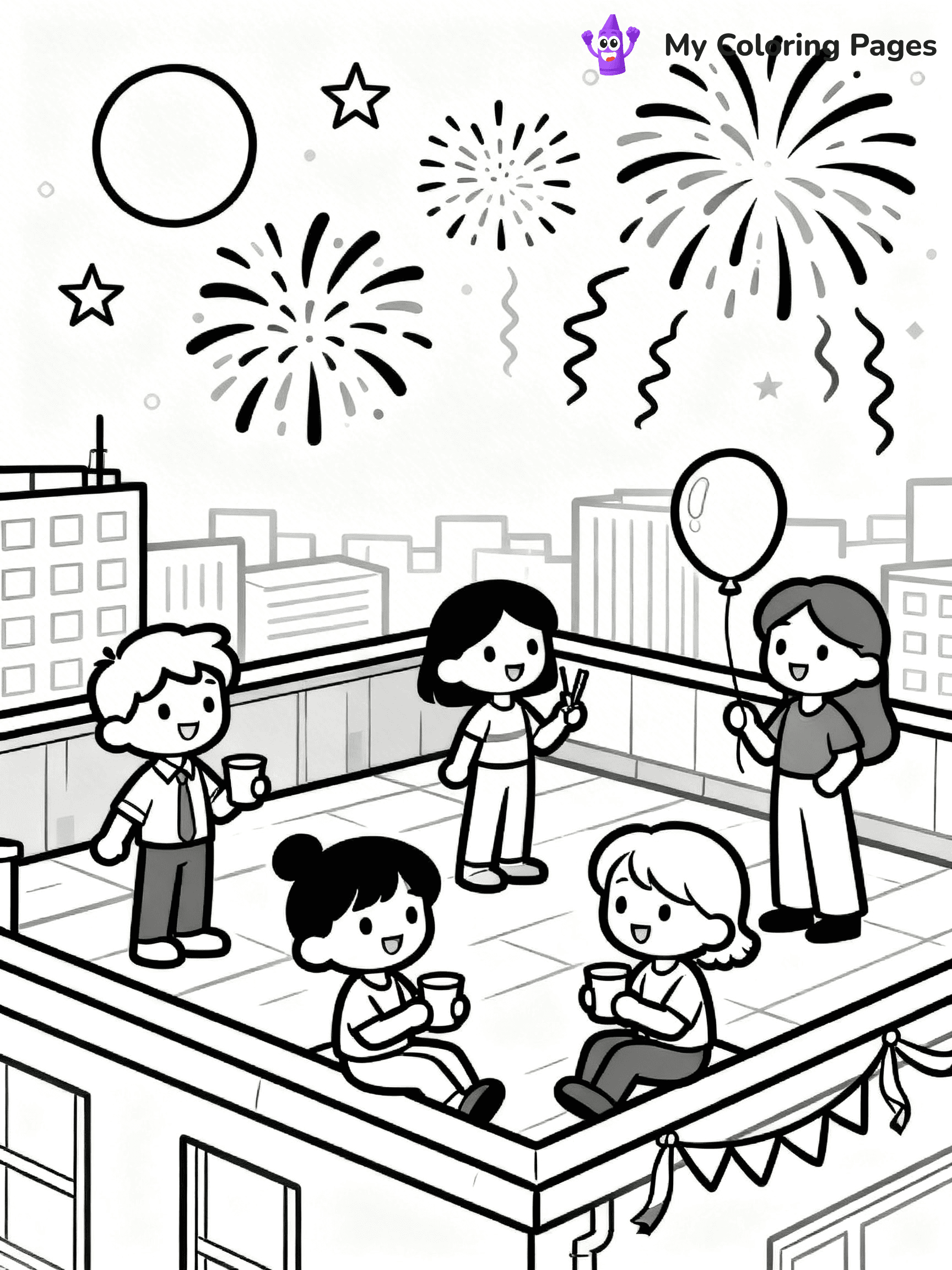 Easy New Years Coloring Pages - 20