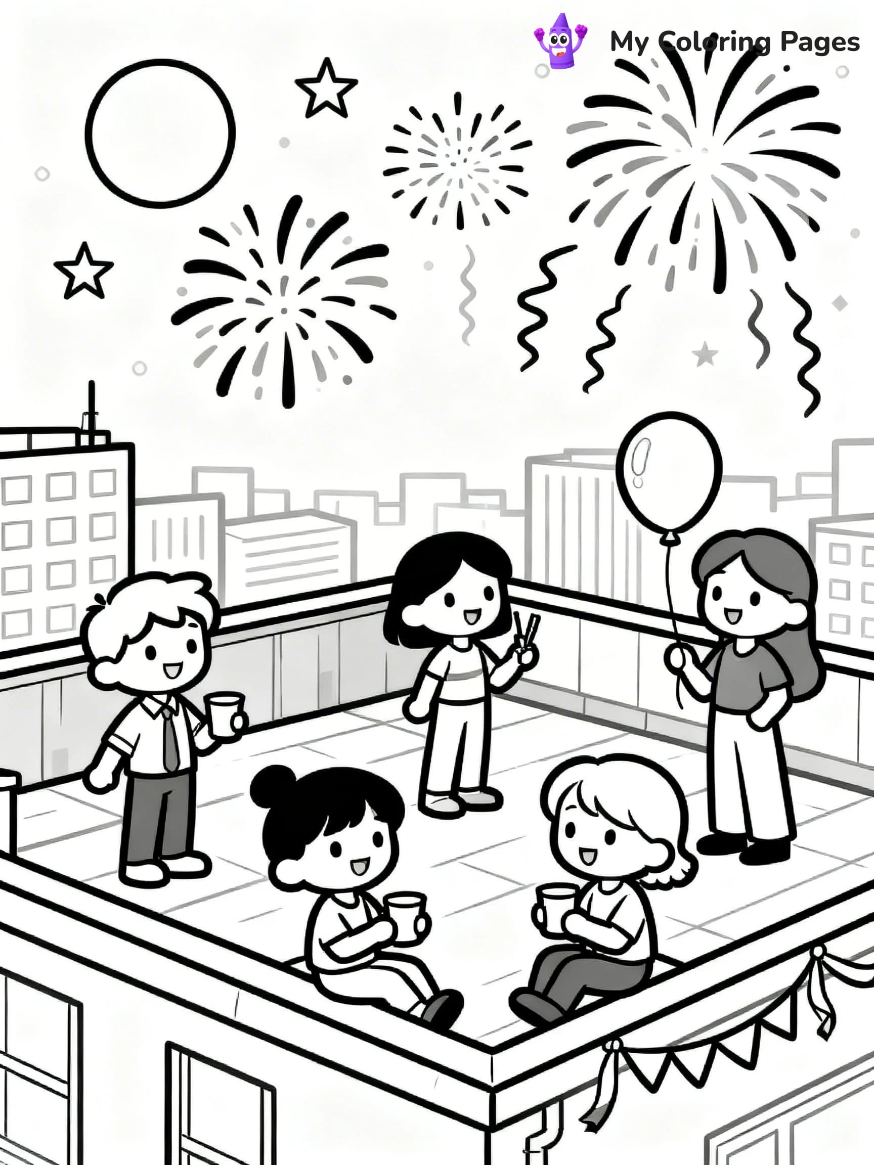 Easy New Years Coloring Pages - 20