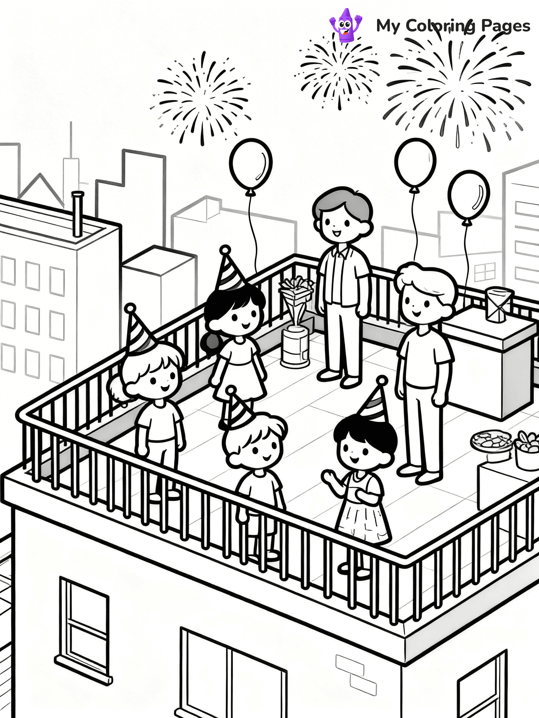 Easy New Years Coloring Pages - 19