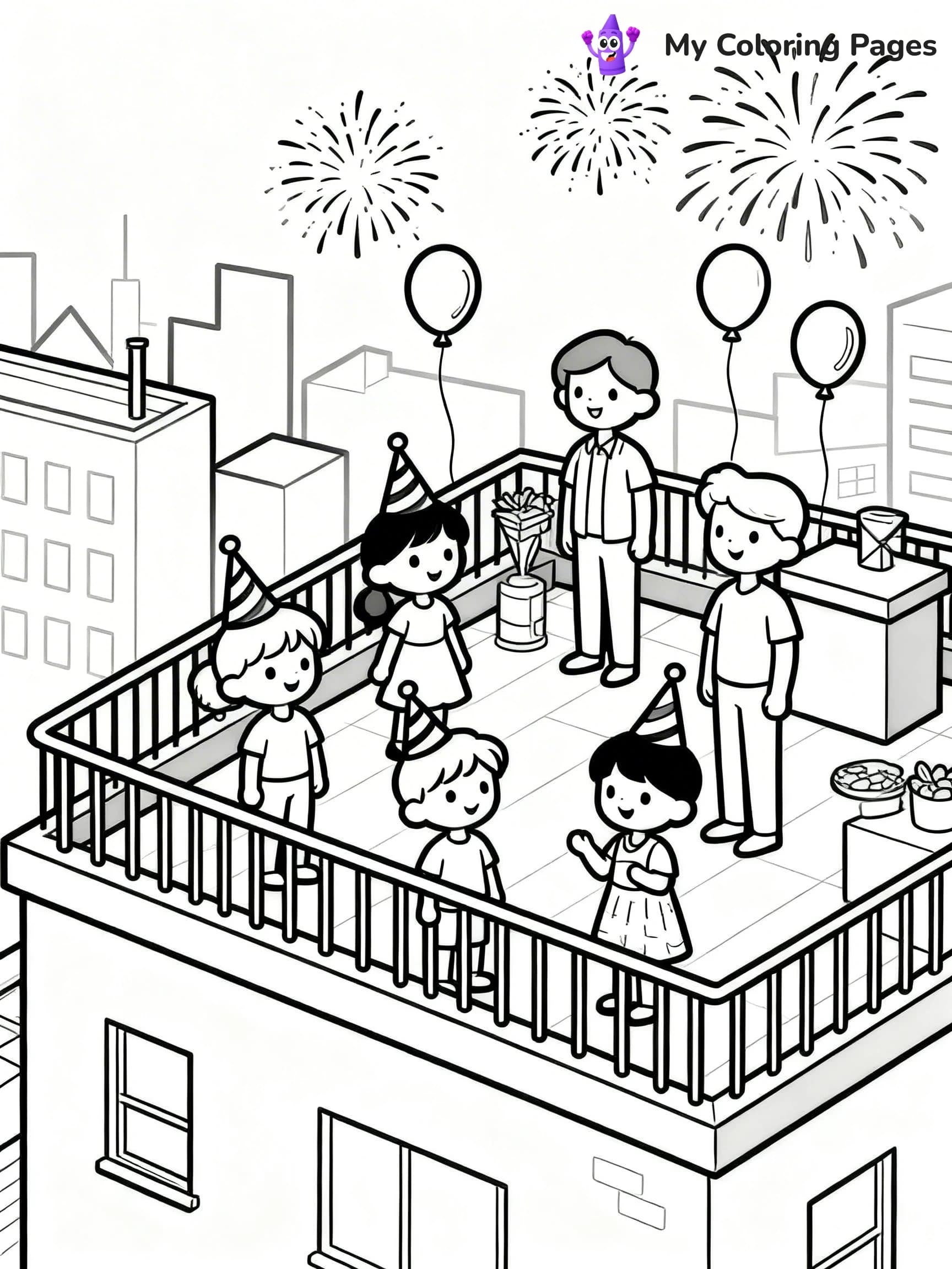 Easy New Years Coloring Pages - 19
