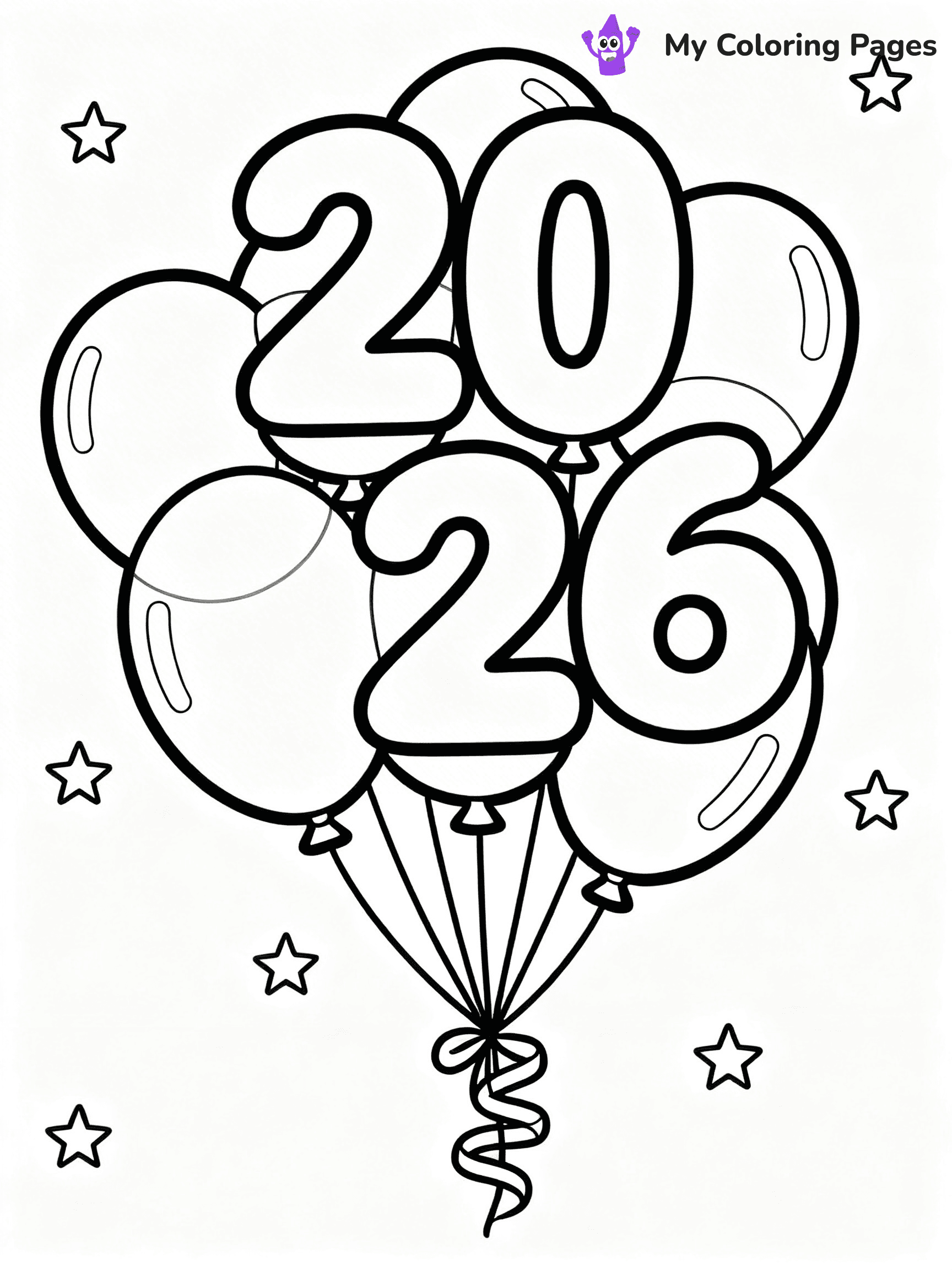 Easy New Years Coloring Pages - 6