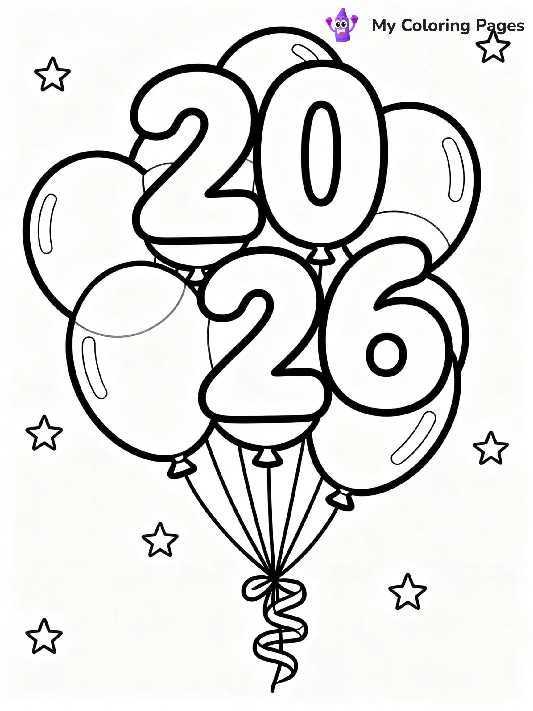 Easy New Years Coloring Pages - 6
