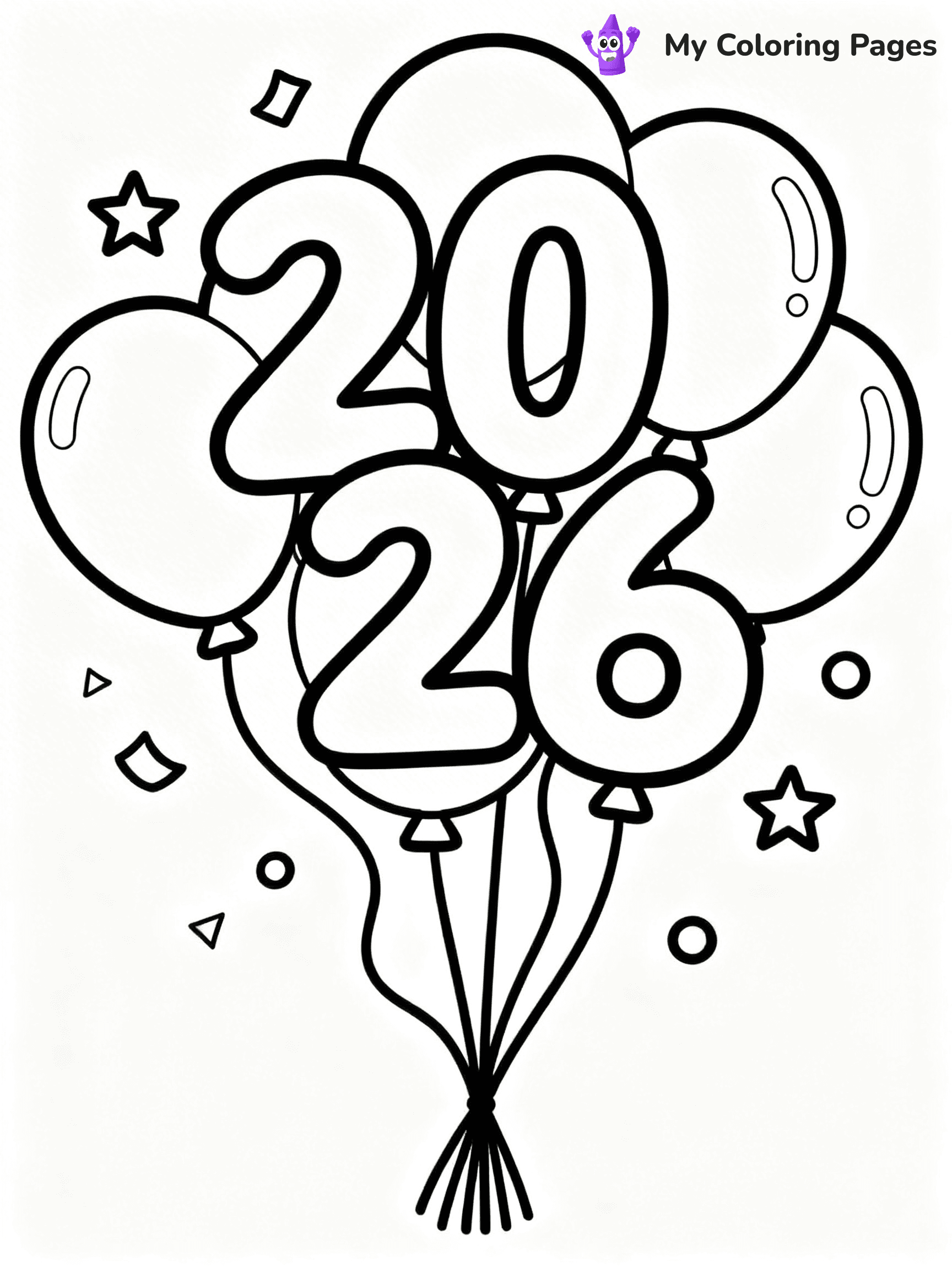 Easy New Years Coloring Pages - 5