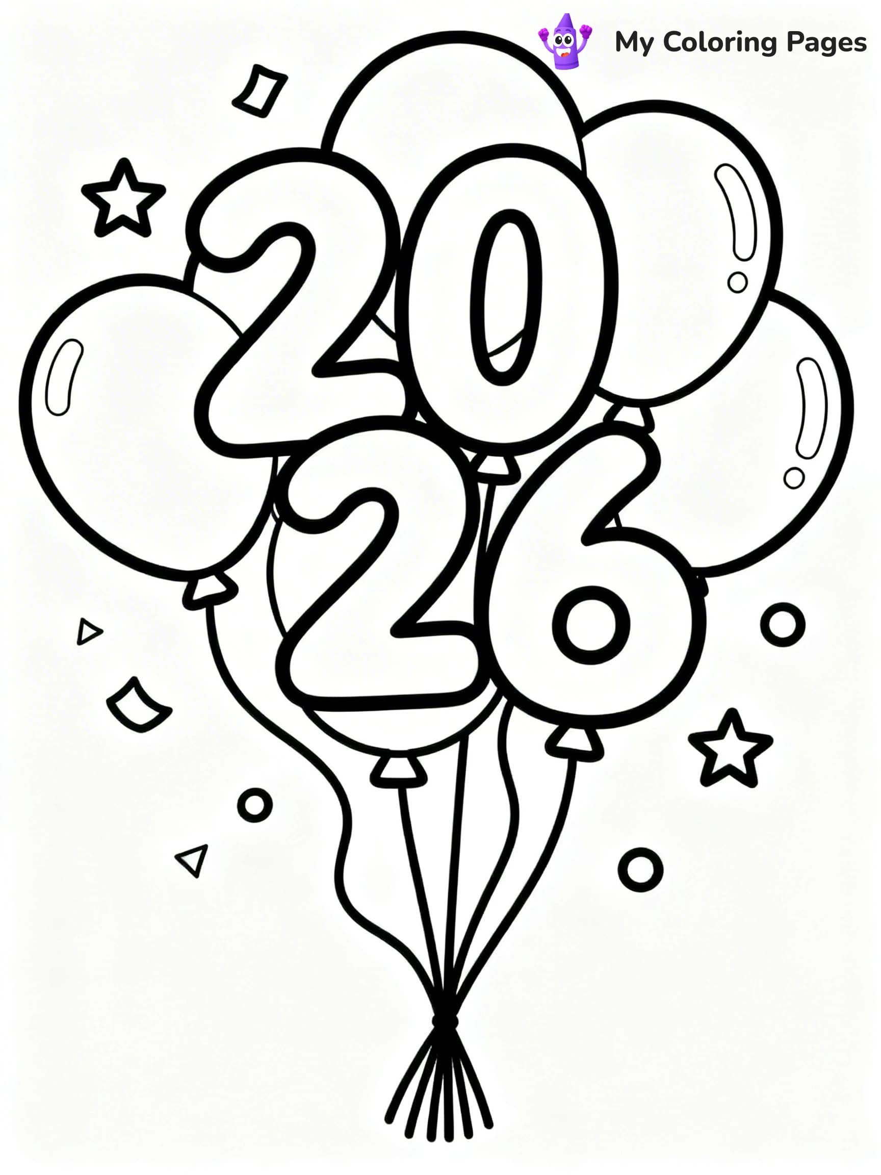 Easy New Years Coloring Pages - 5