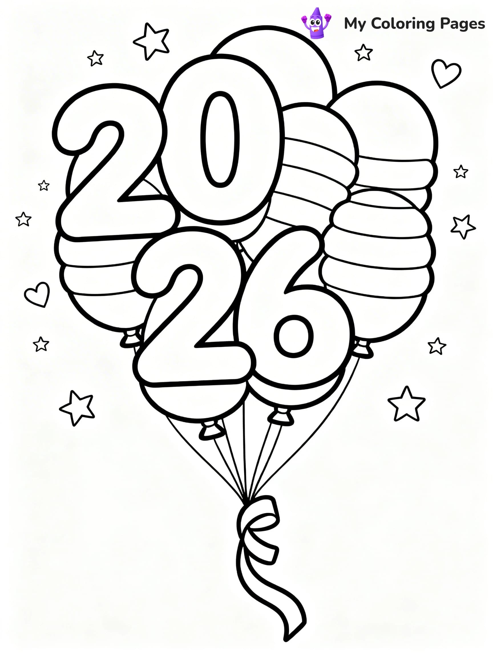 Easy New Years Coloring Pages - 4