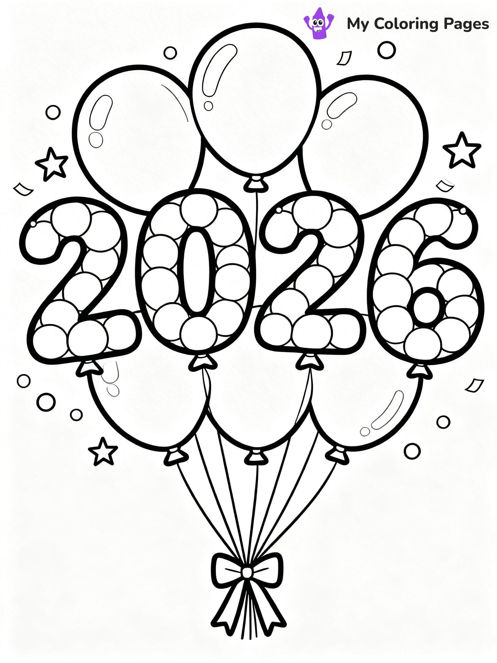 Easy New Years Coloring Pages - 2