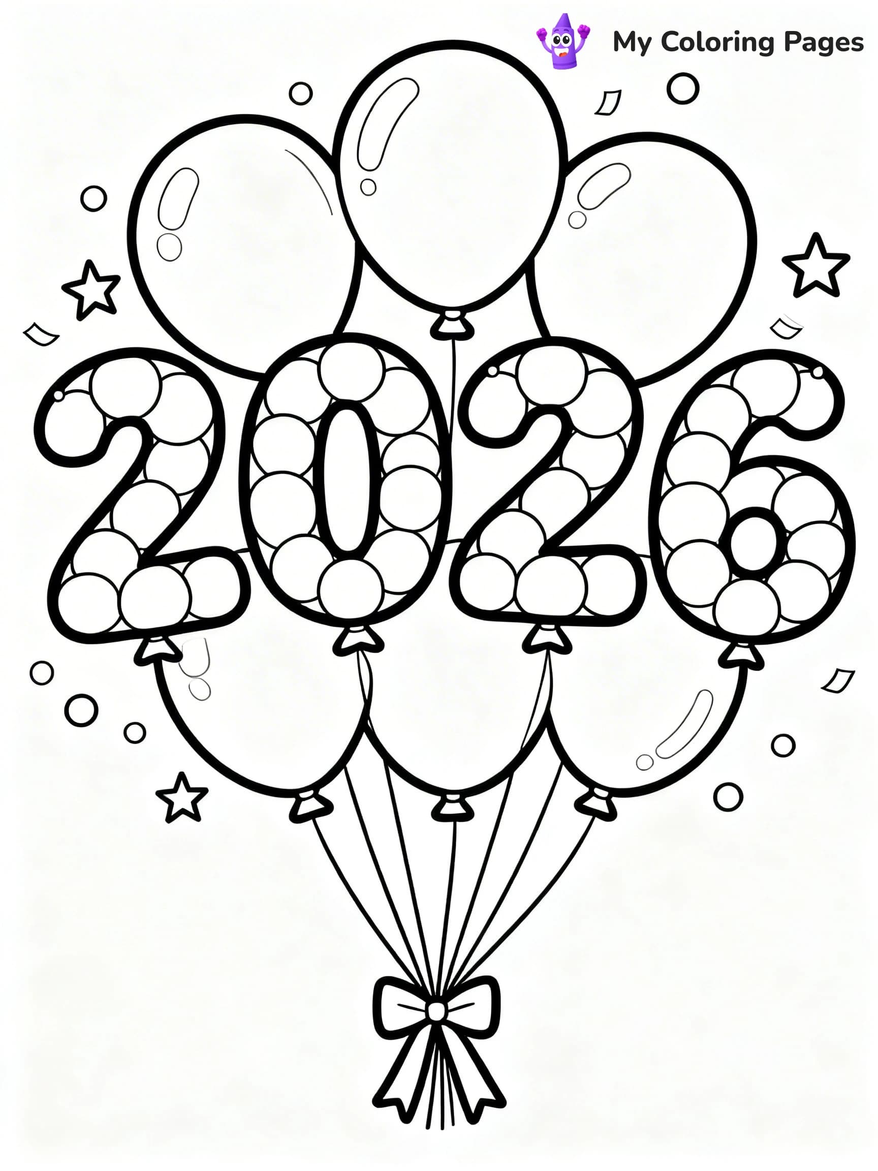 Easy New Years Coloring Pages - 2