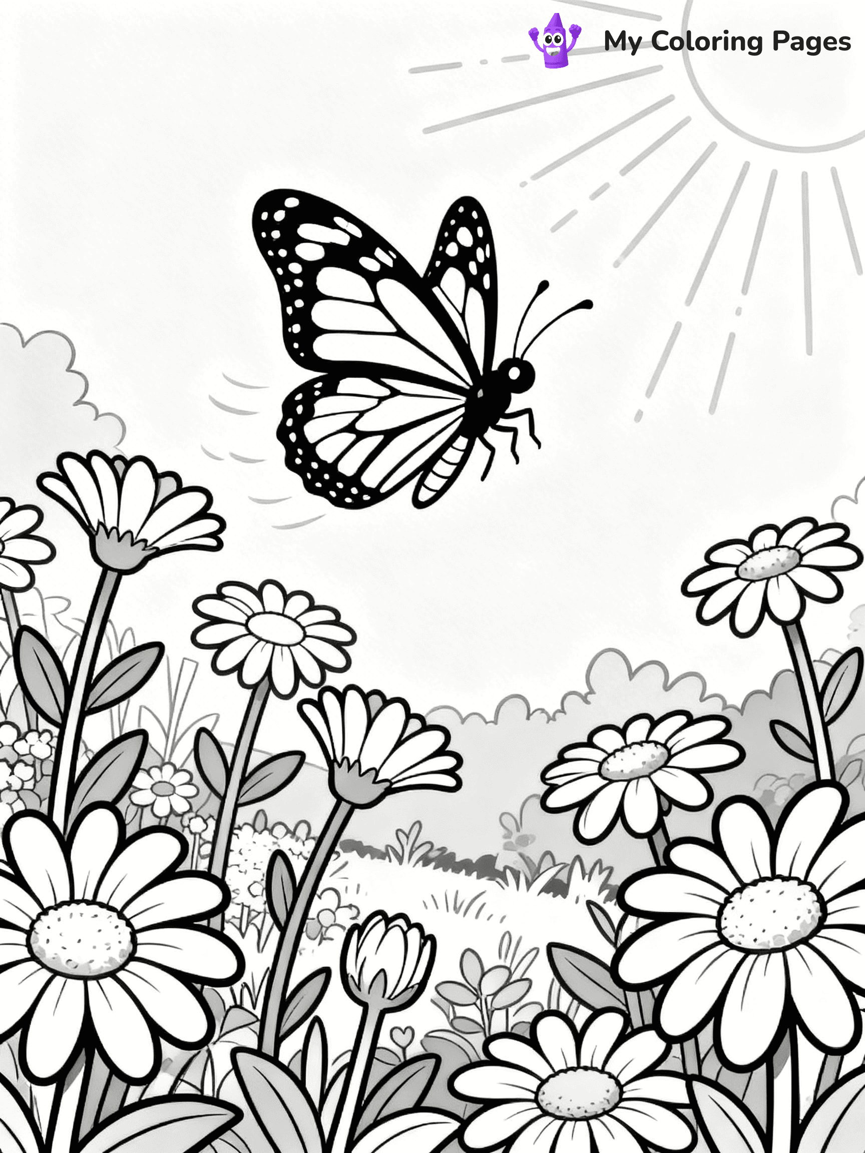 Monarch Butterfly Coloring Pages - 1