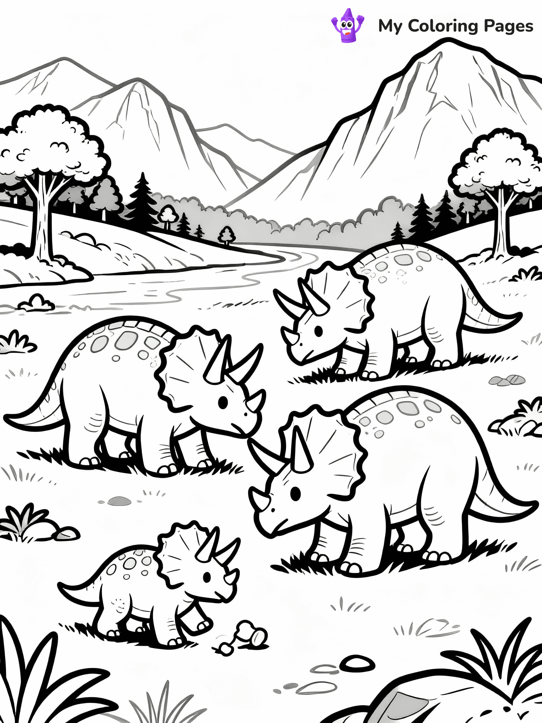 Triceratops Coloring Pages - 11