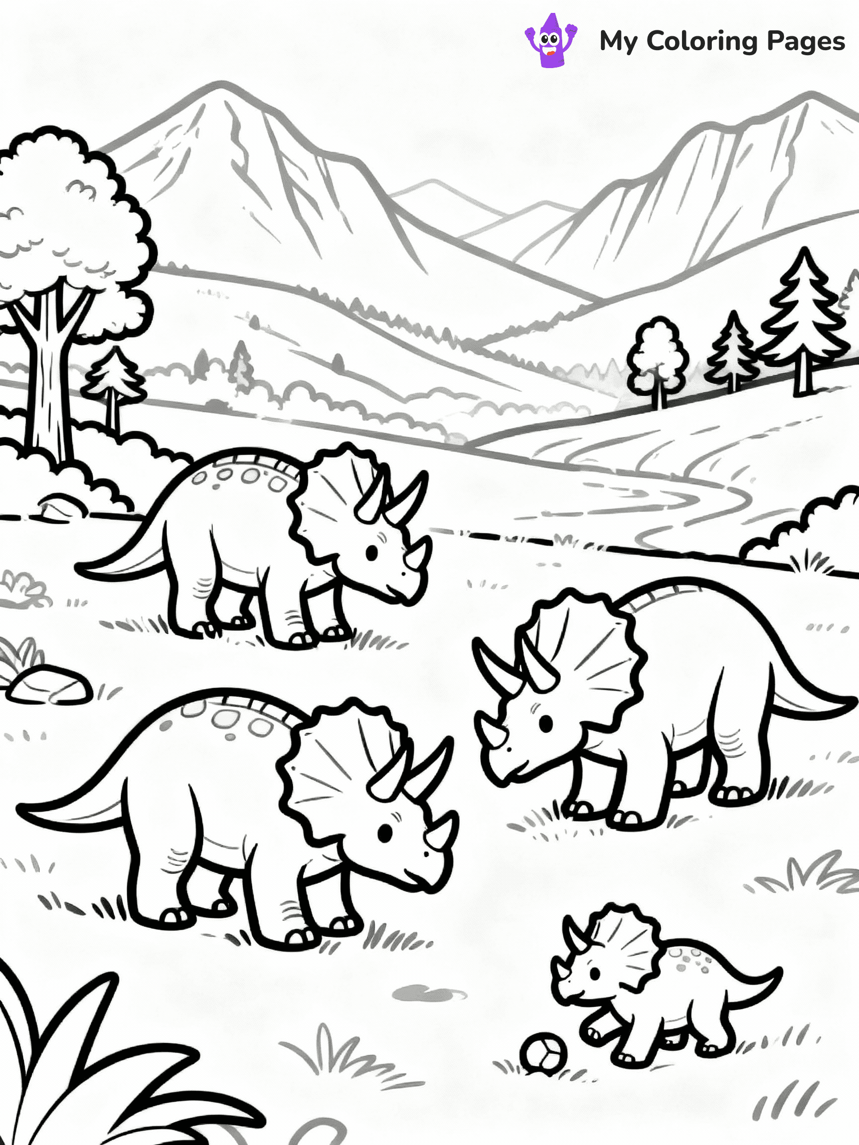 Triceratops Coloring Pages - 10