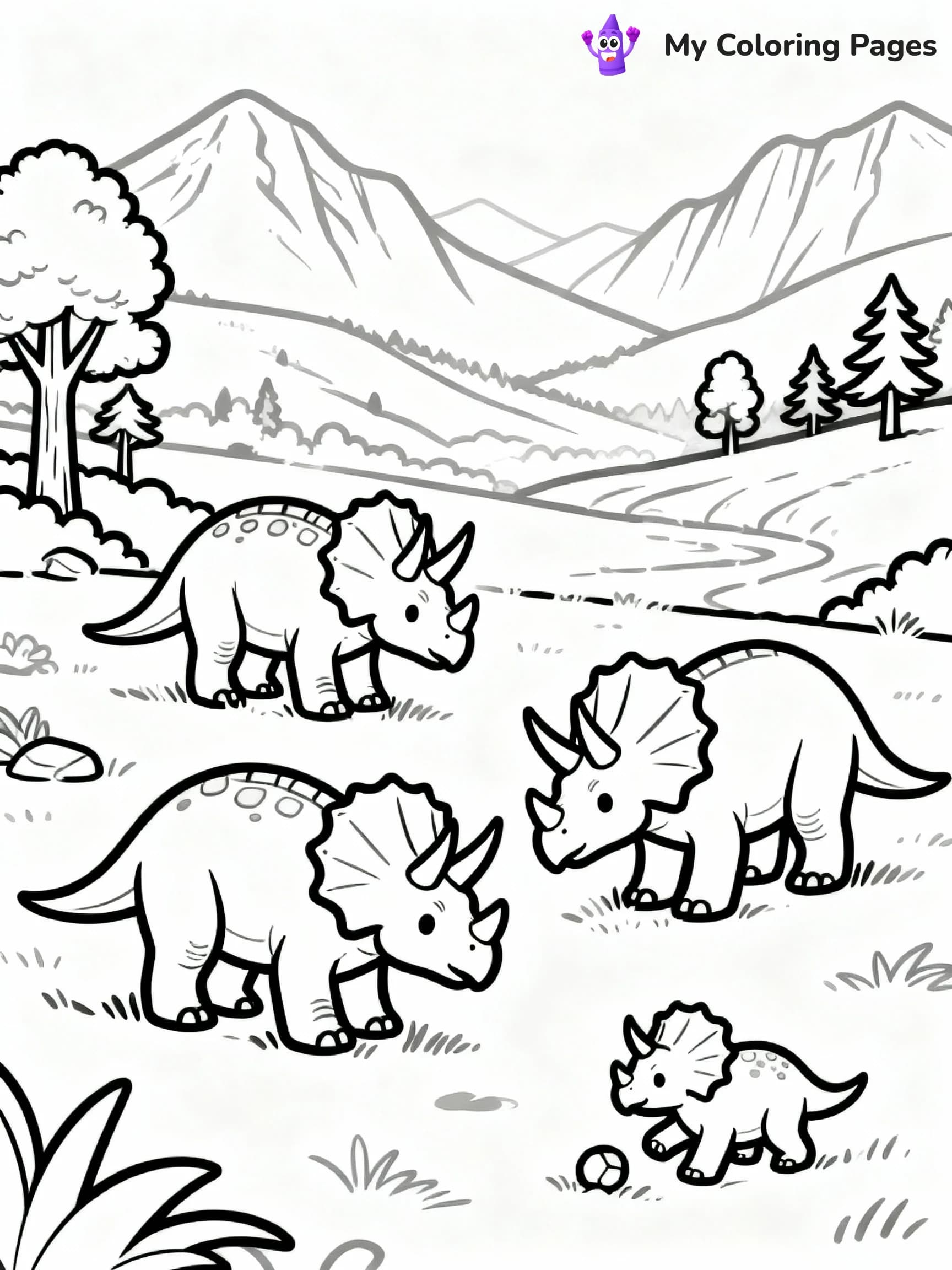 Triceratops Coloring Pages - 10