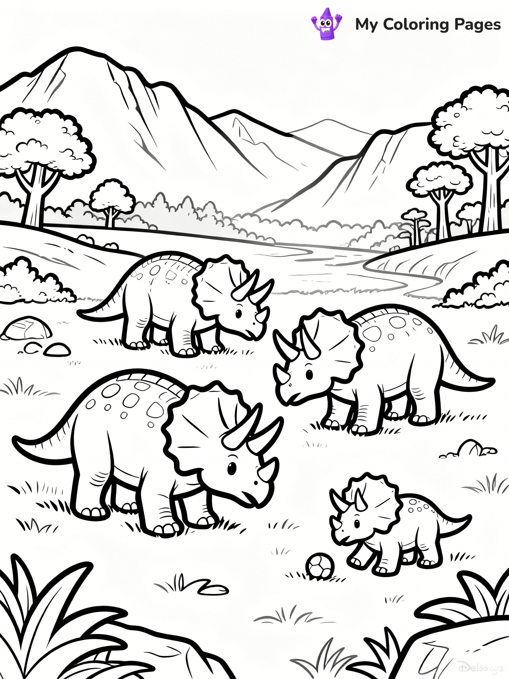 Triceratops Coloring Pages - 8