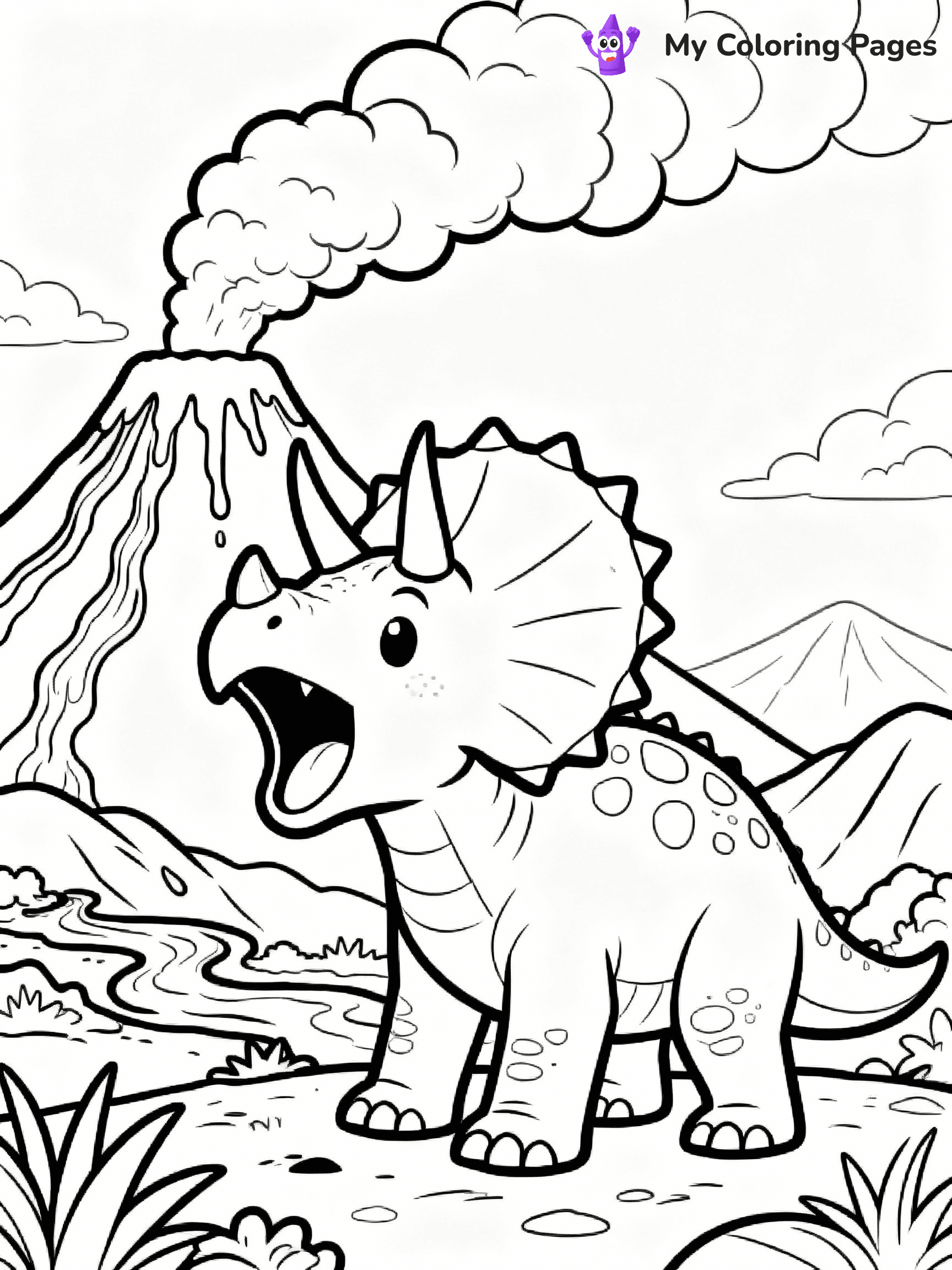 Triceratops Coloring Pages - 6