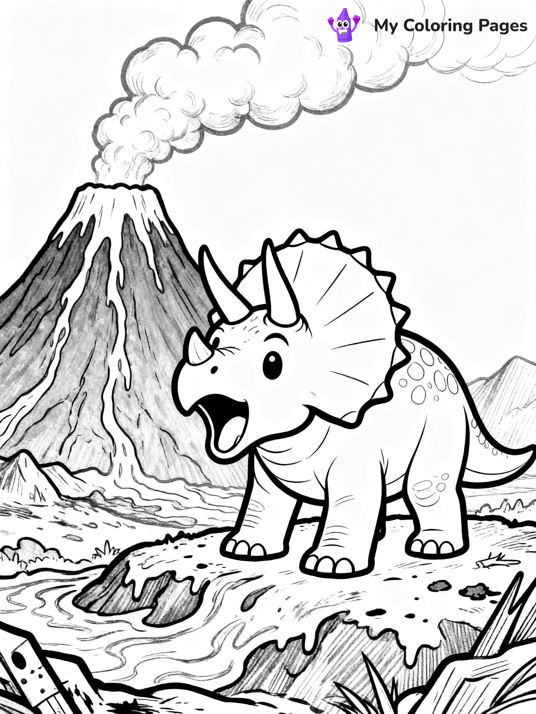 Triceratops Coloring Pages - 4
