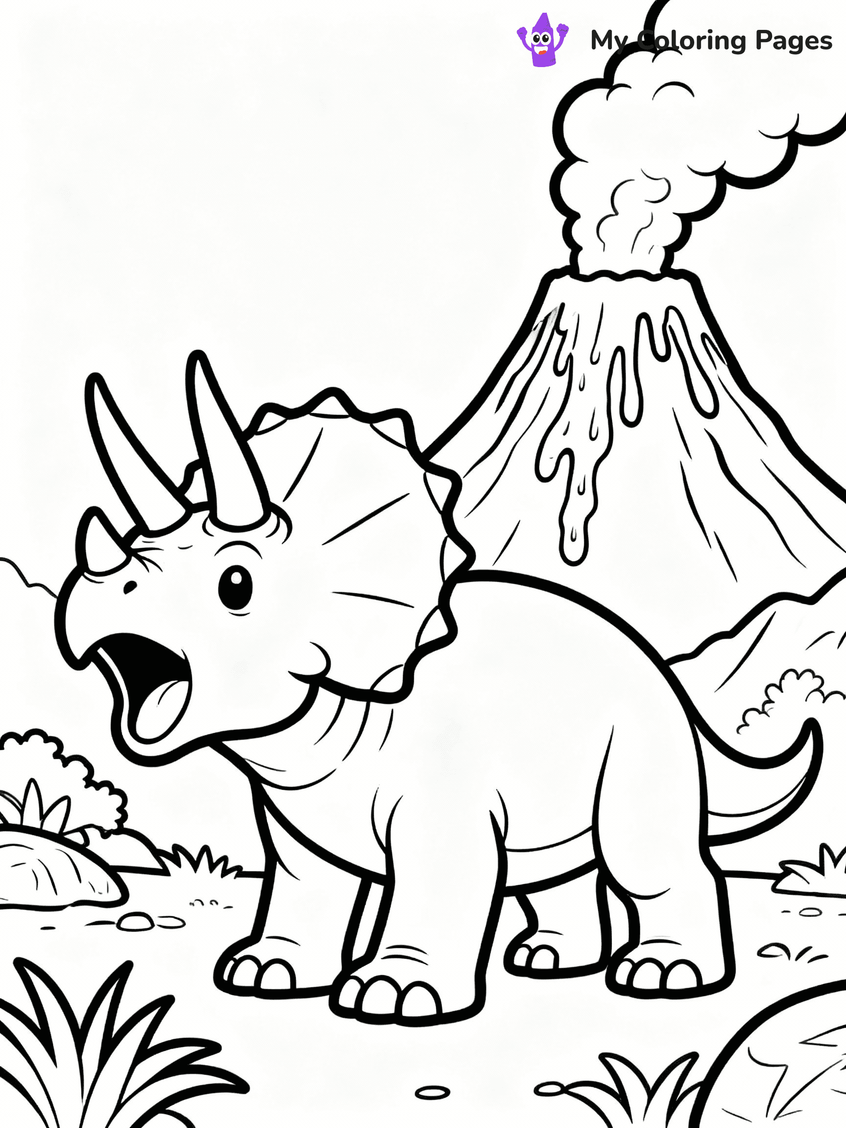 Triceratops Coloring Pages - 3
