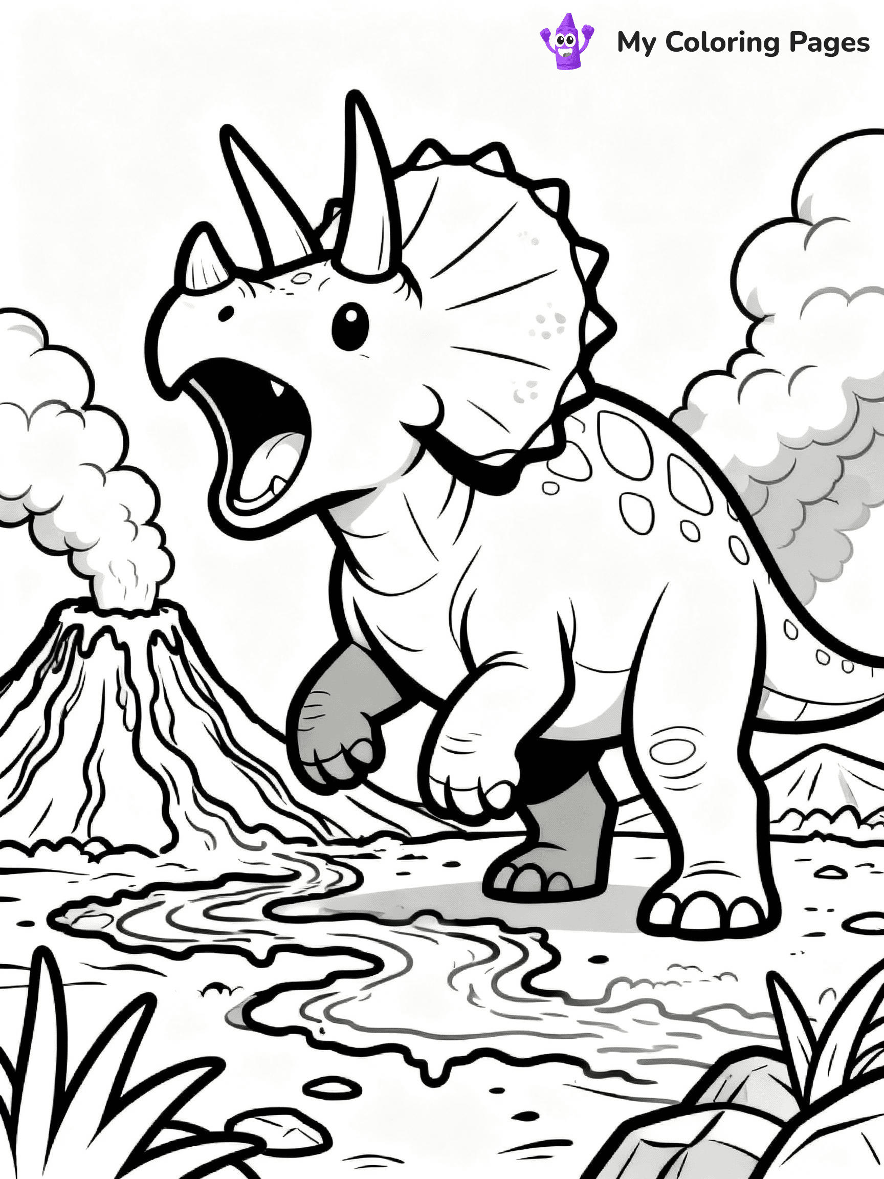 Triceratops Coloring Pages - 2
