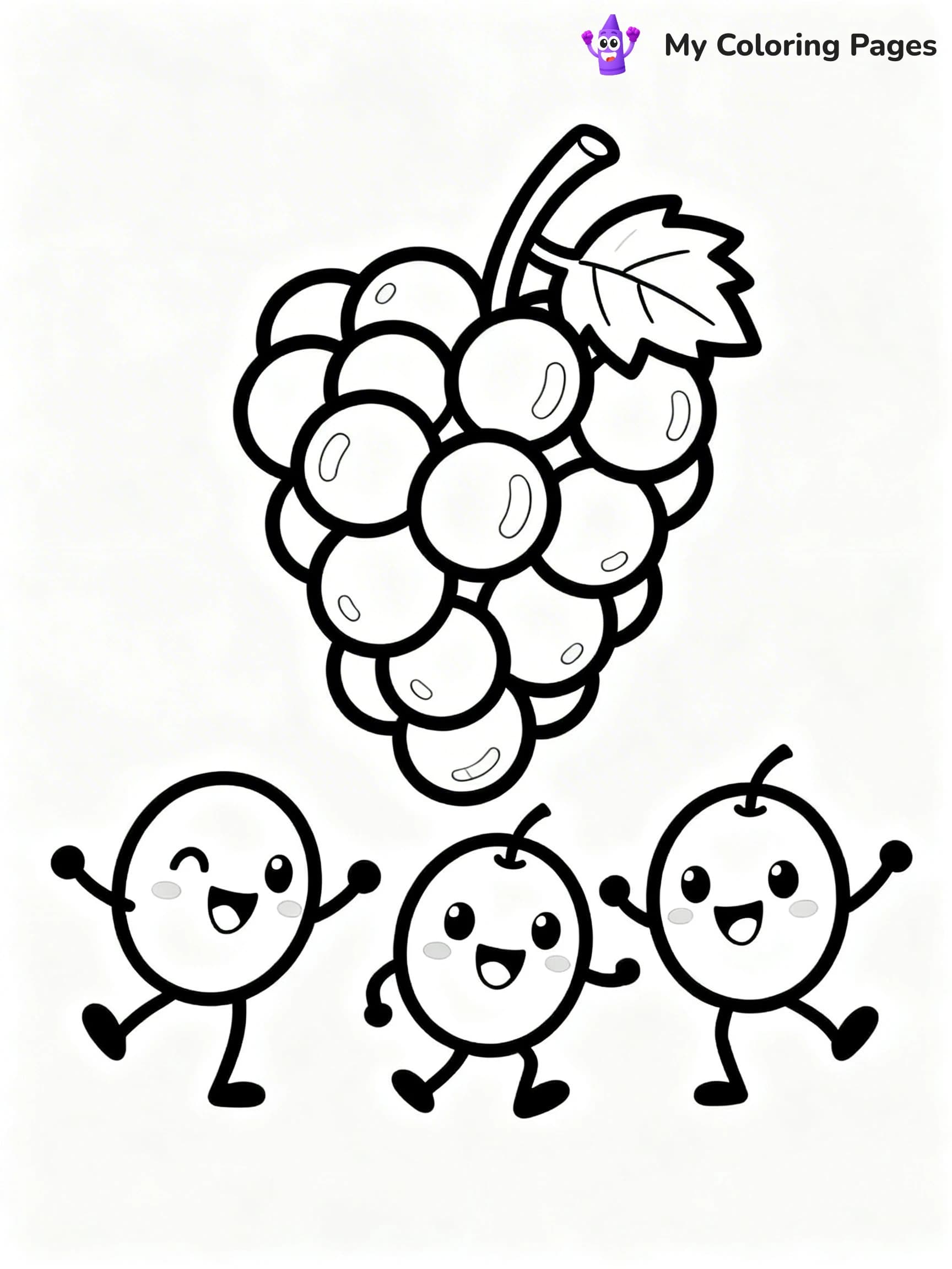 Grapes Coloring Pages - 7