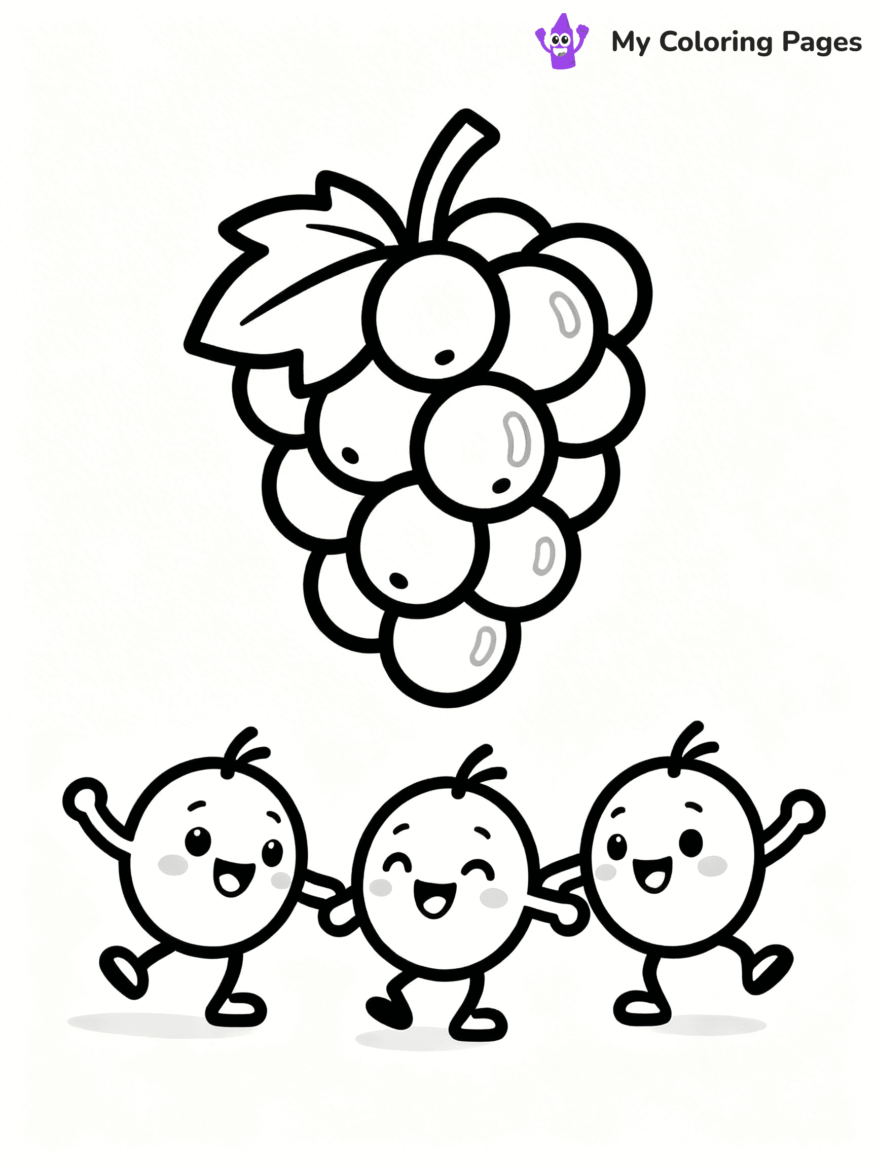 Grapes Coloring Pages - 6