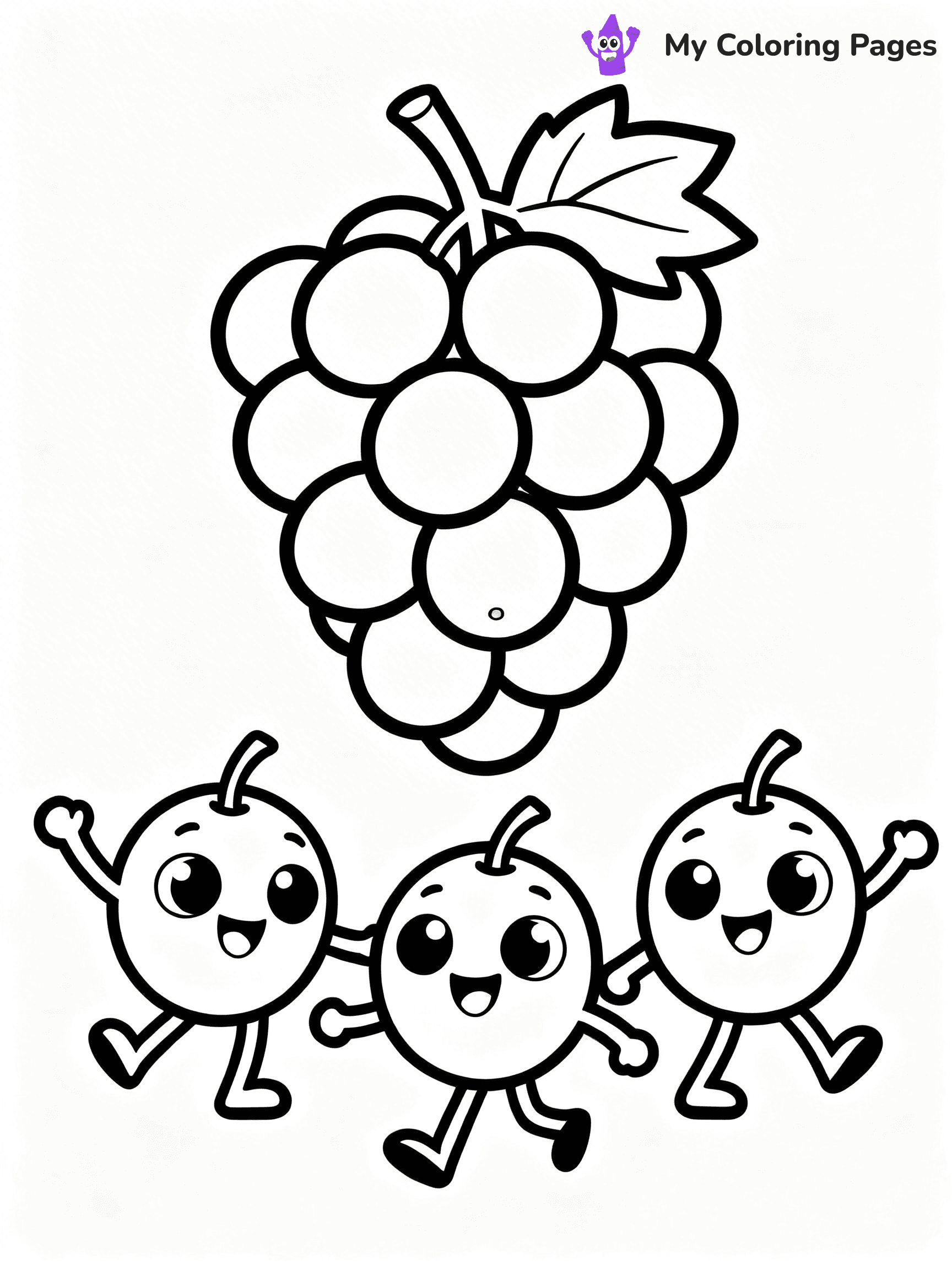 Grapes Coloring Pages - 5