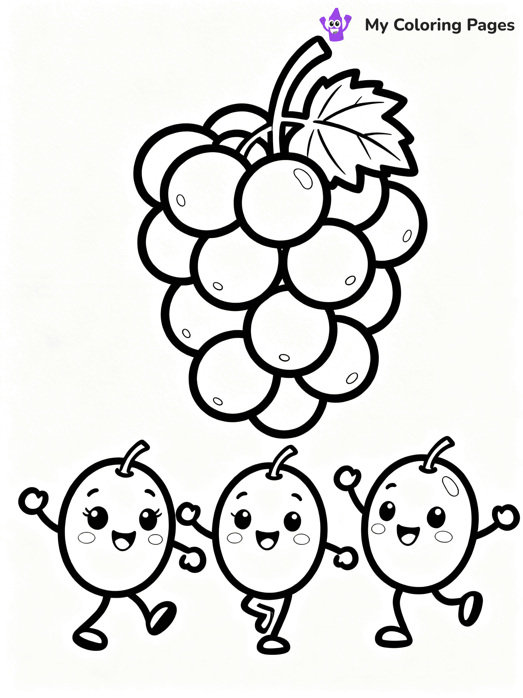 Grapes Coloring Pages - 4