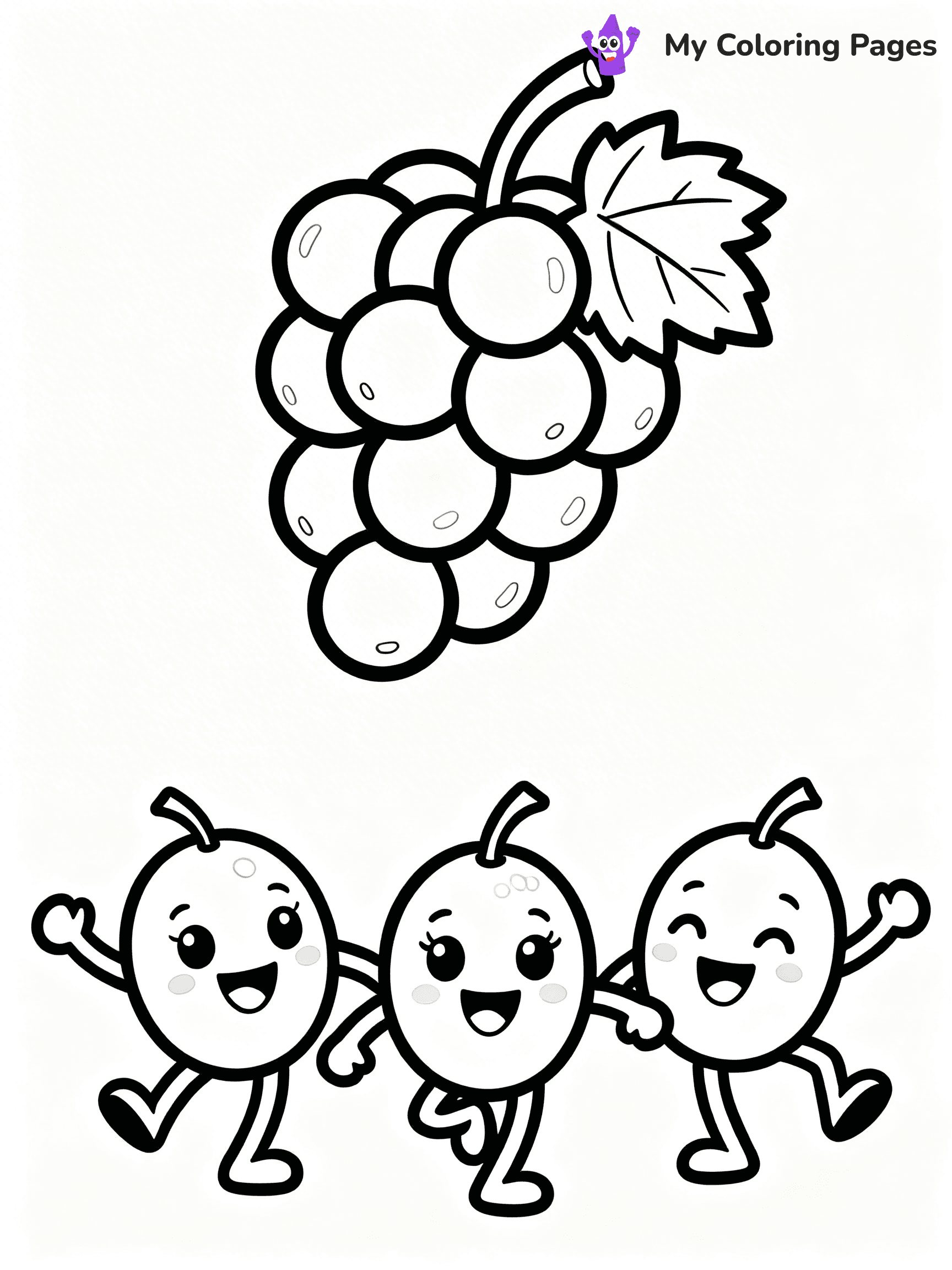 Grapes Coloring Pages - 3