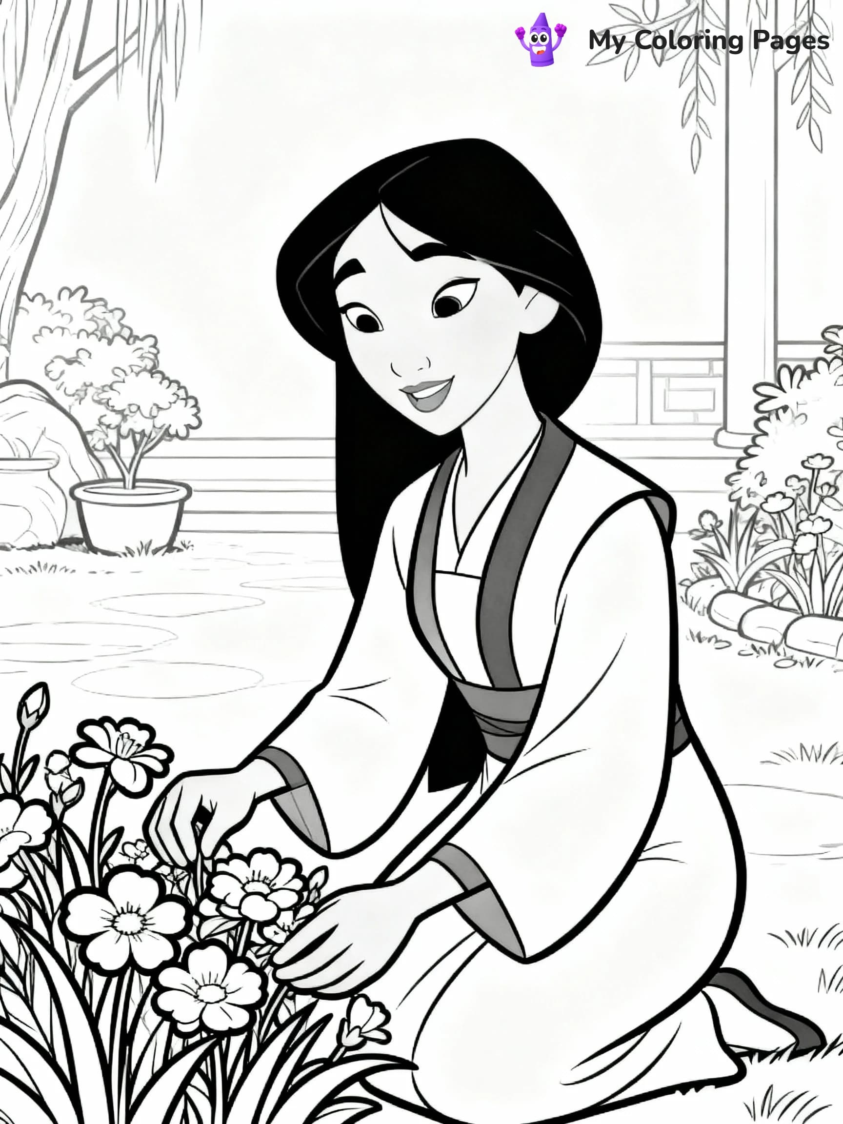 Mulan Coloring Pages - 1