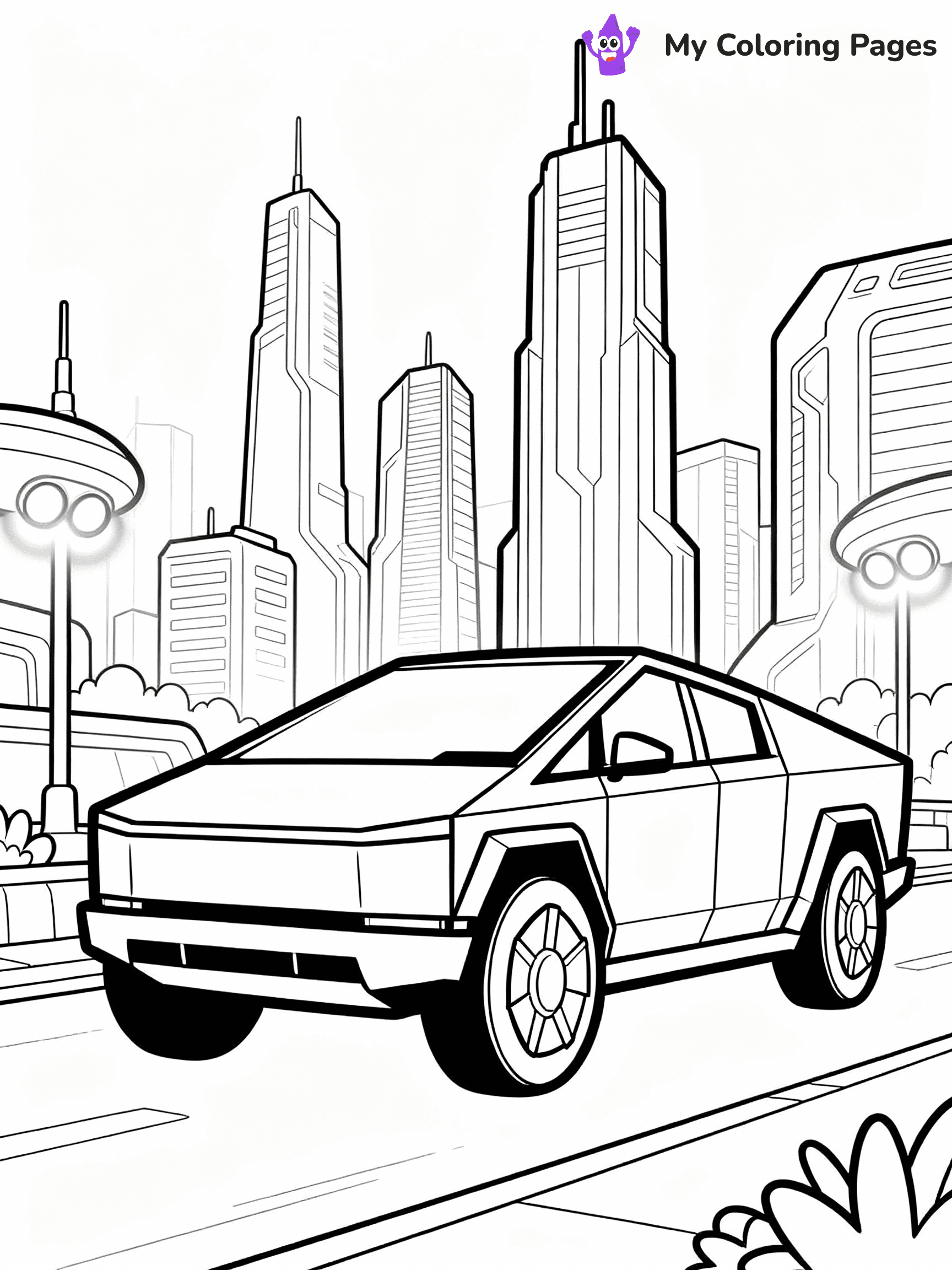 Cybertruck Coloring Pages - 25