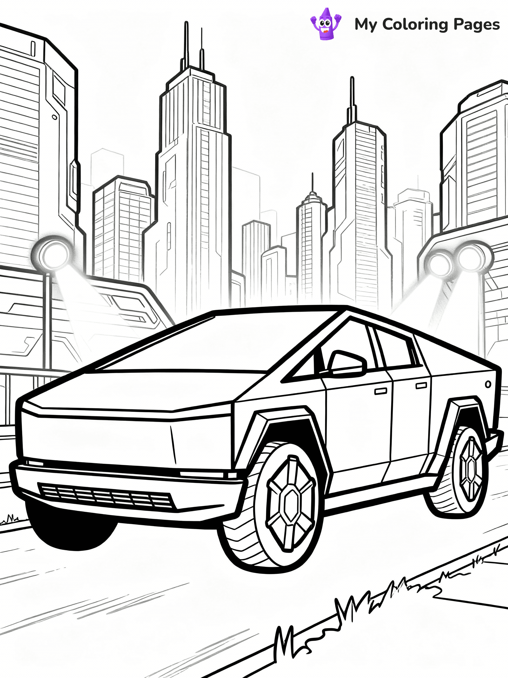 Cybertruck Coloring Pages - 24