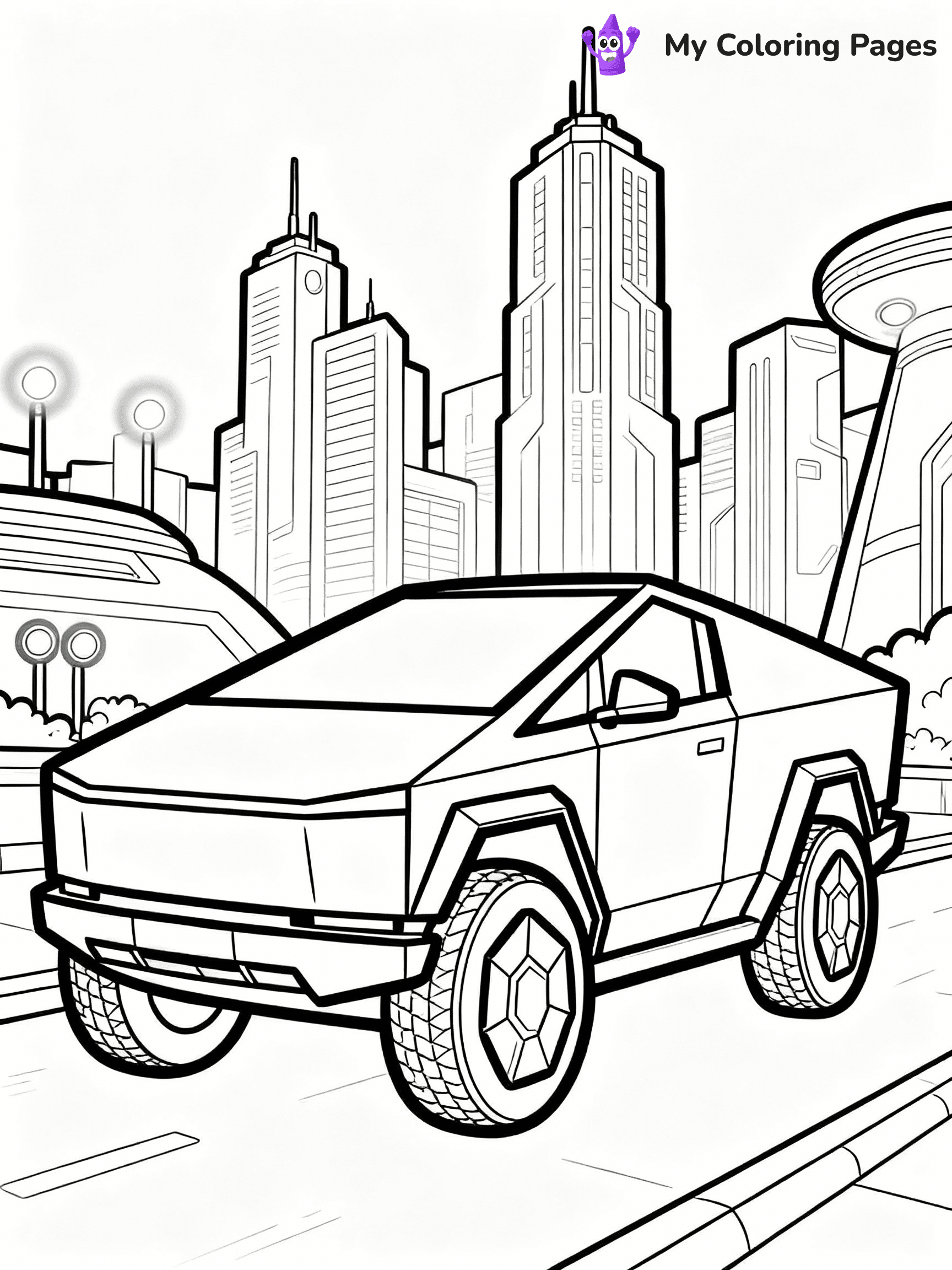 Cybertruck Coloring Pages - 23