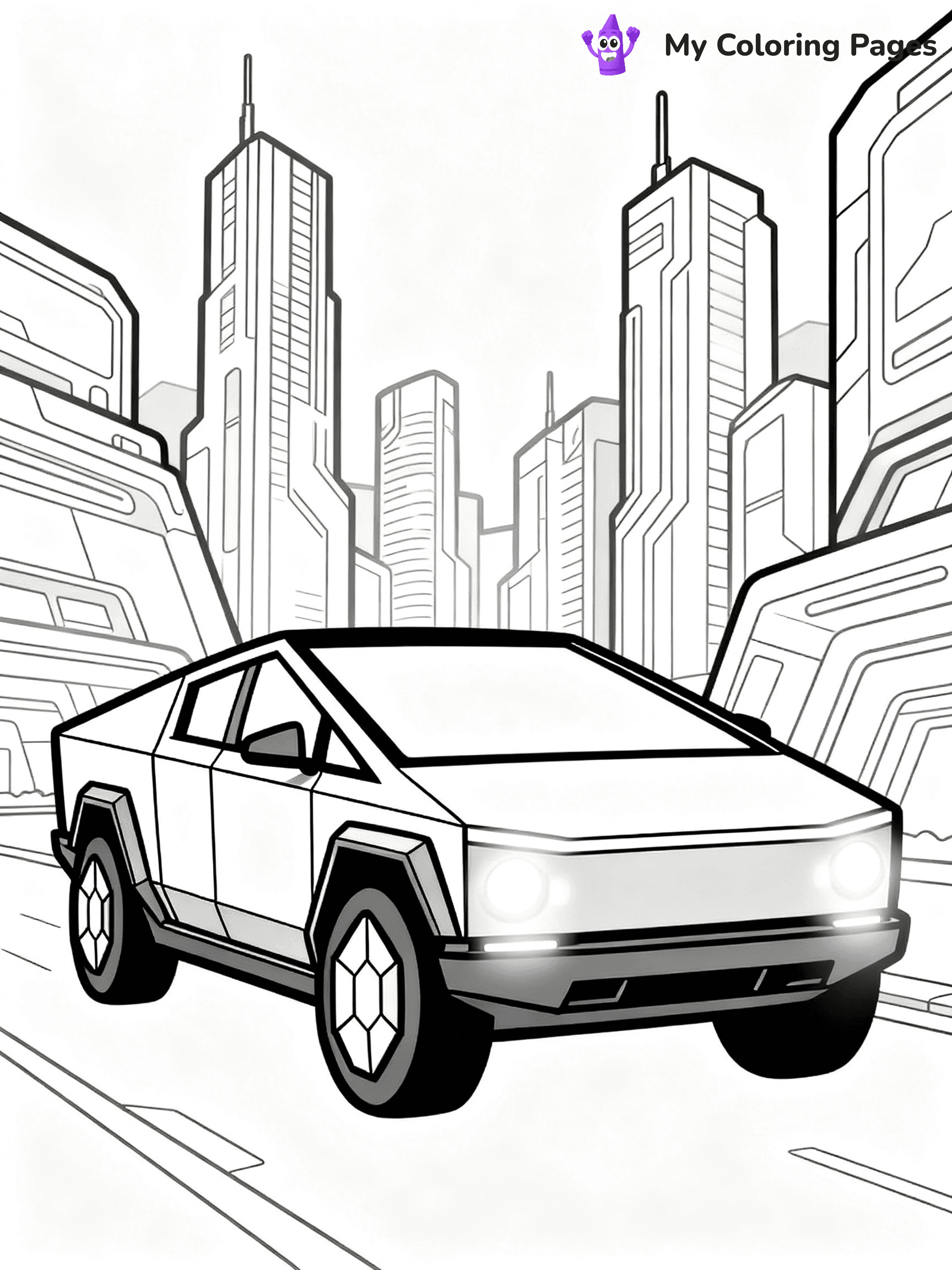 Cybertruck Coloring Pages - 22