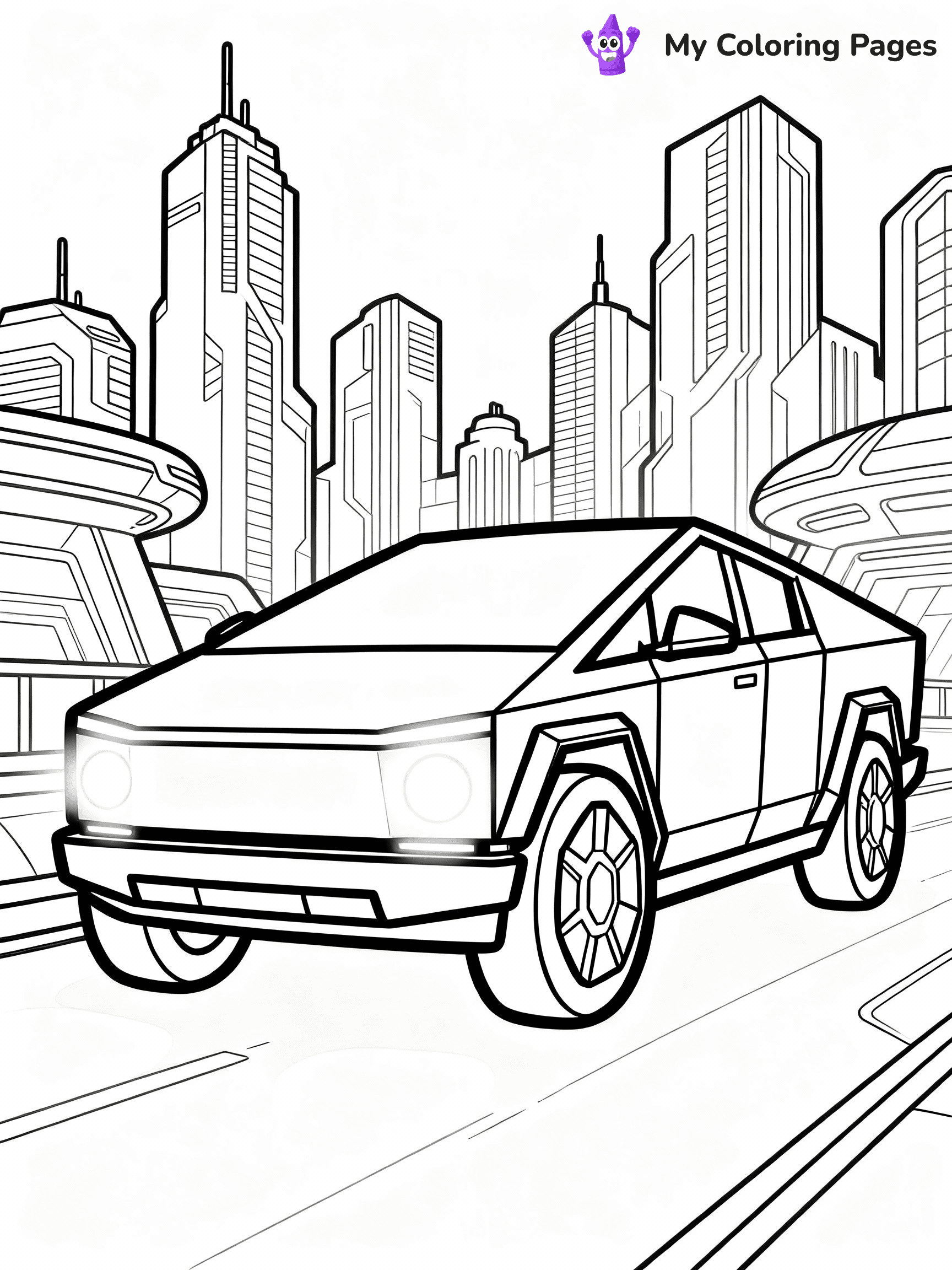 Cybertruck Coloring Pages - 21