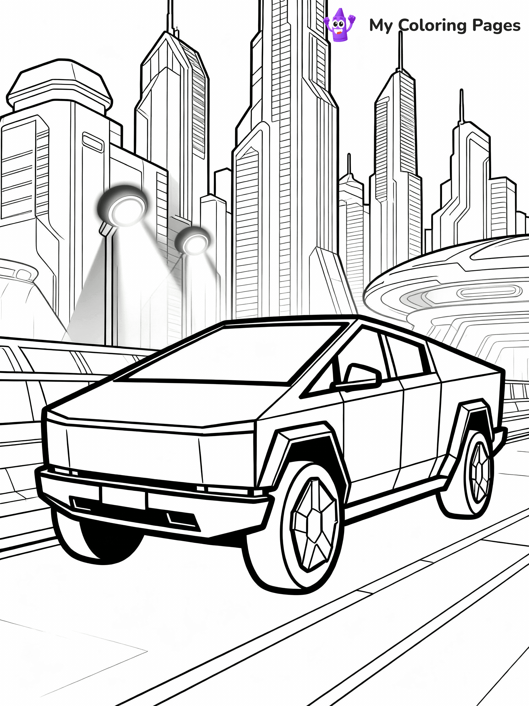 Cybertruck Coloring Pages - 20