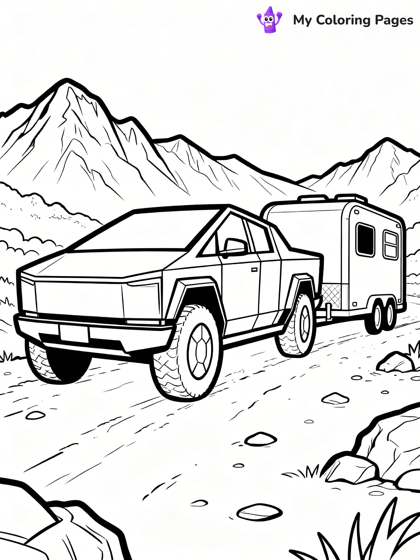 Cybertruck Coloring Pages - 18