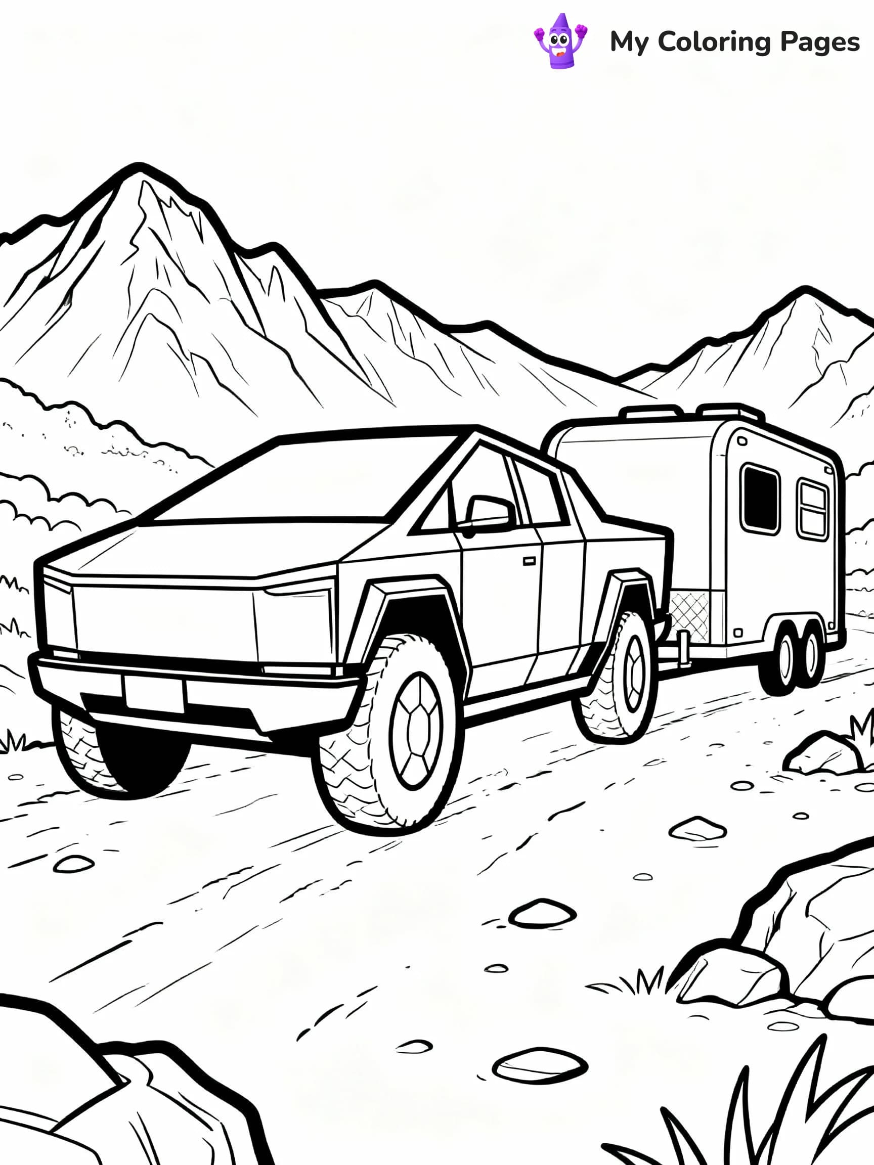 Cybertruck Coloring Pages - 18