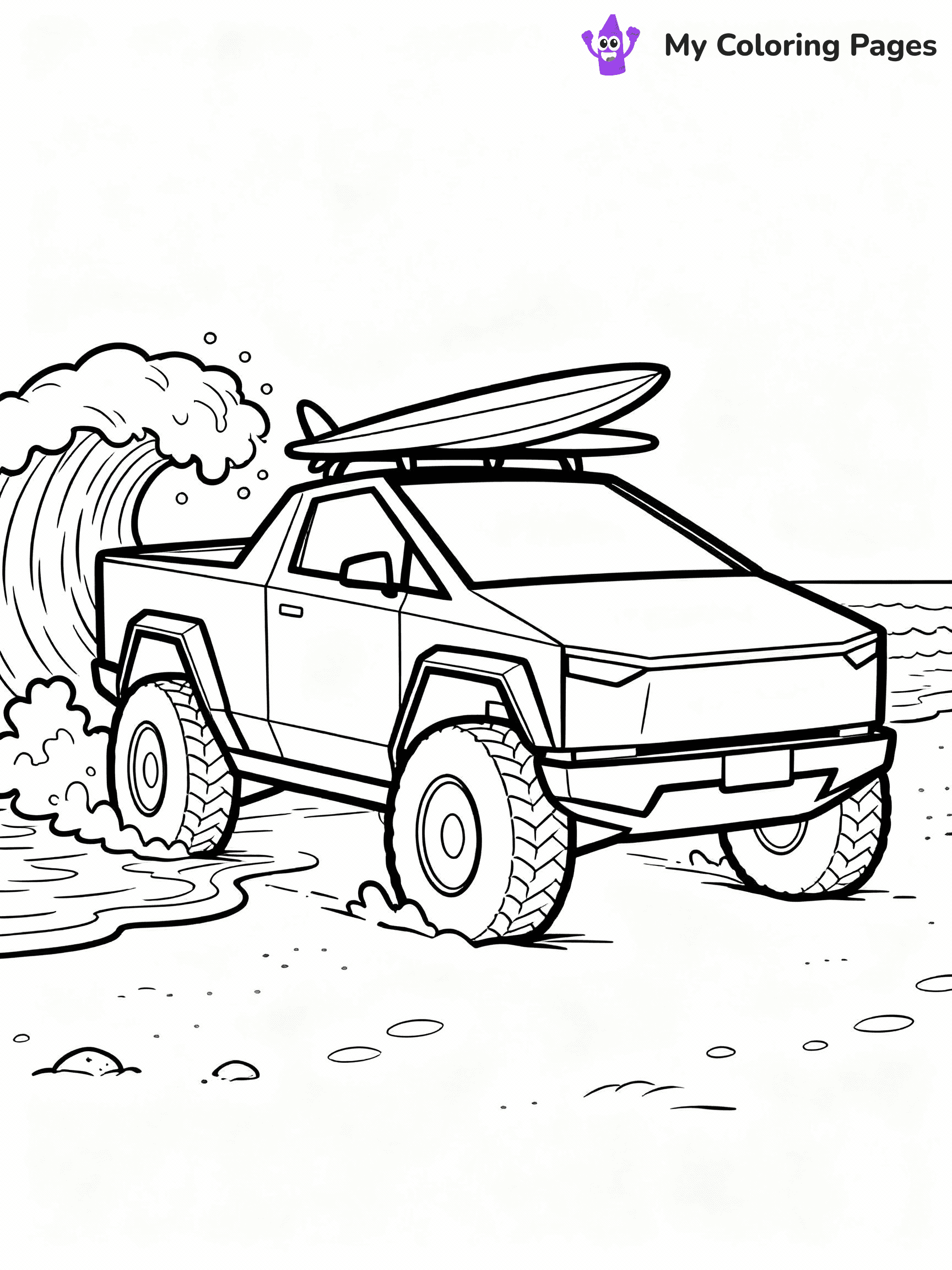 Cybertruck Coloring Pages - 11