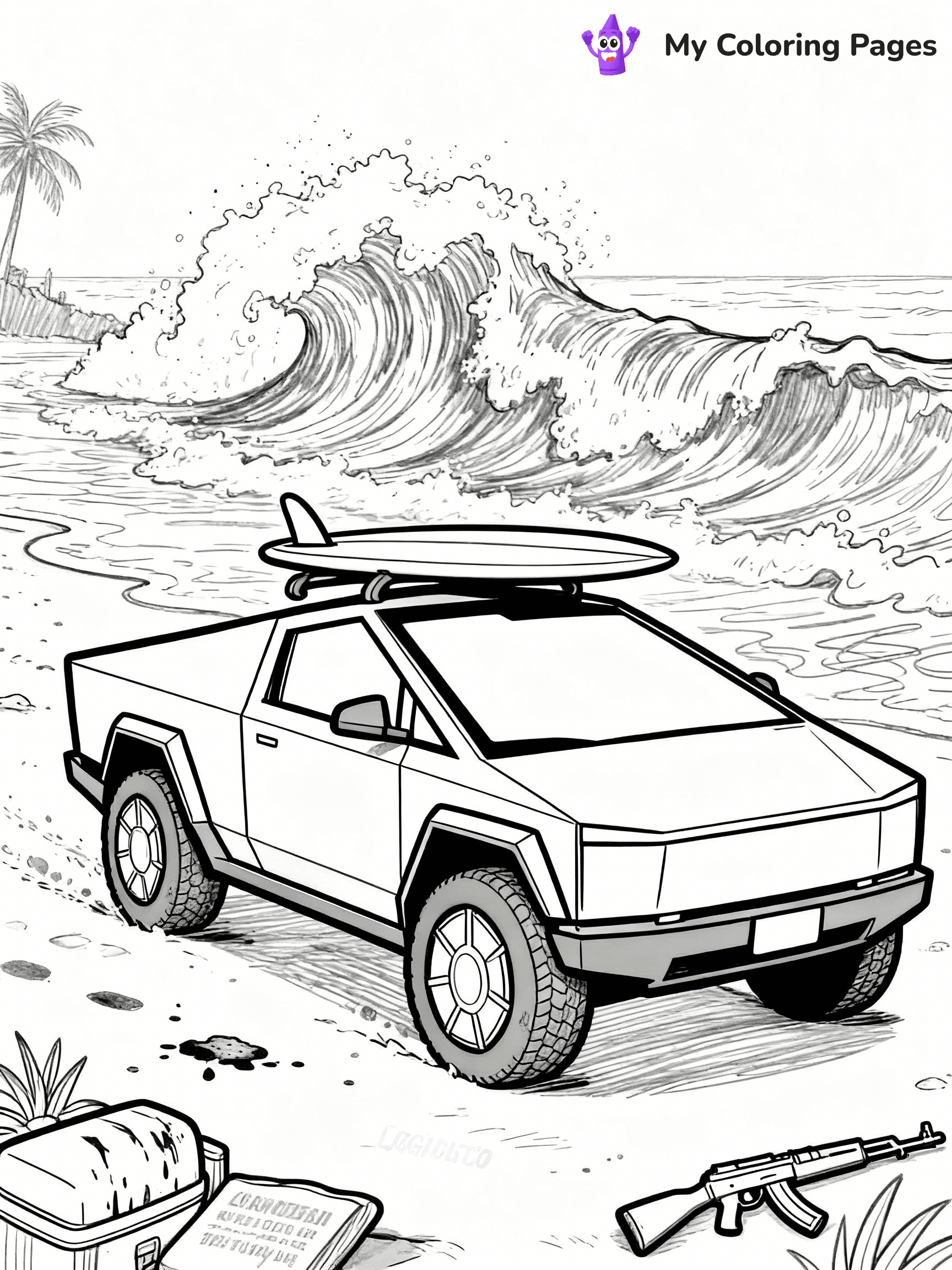 Cybertruck Coloring Pages - 8