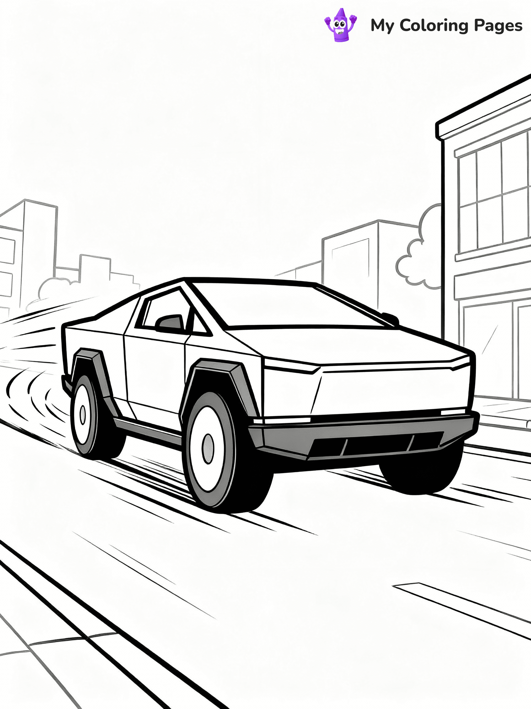 Cybertruck Coloring Pages - 2