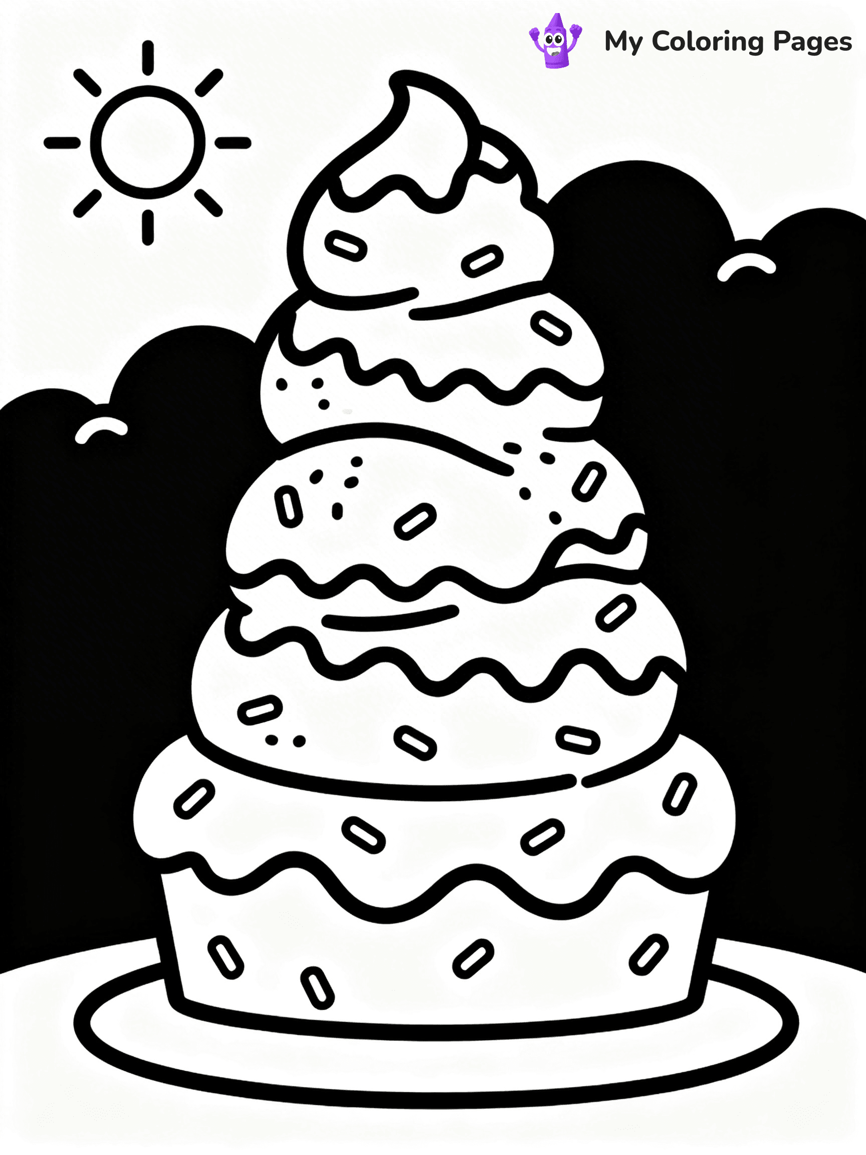 Cake Coloring Pages For Adults - 23