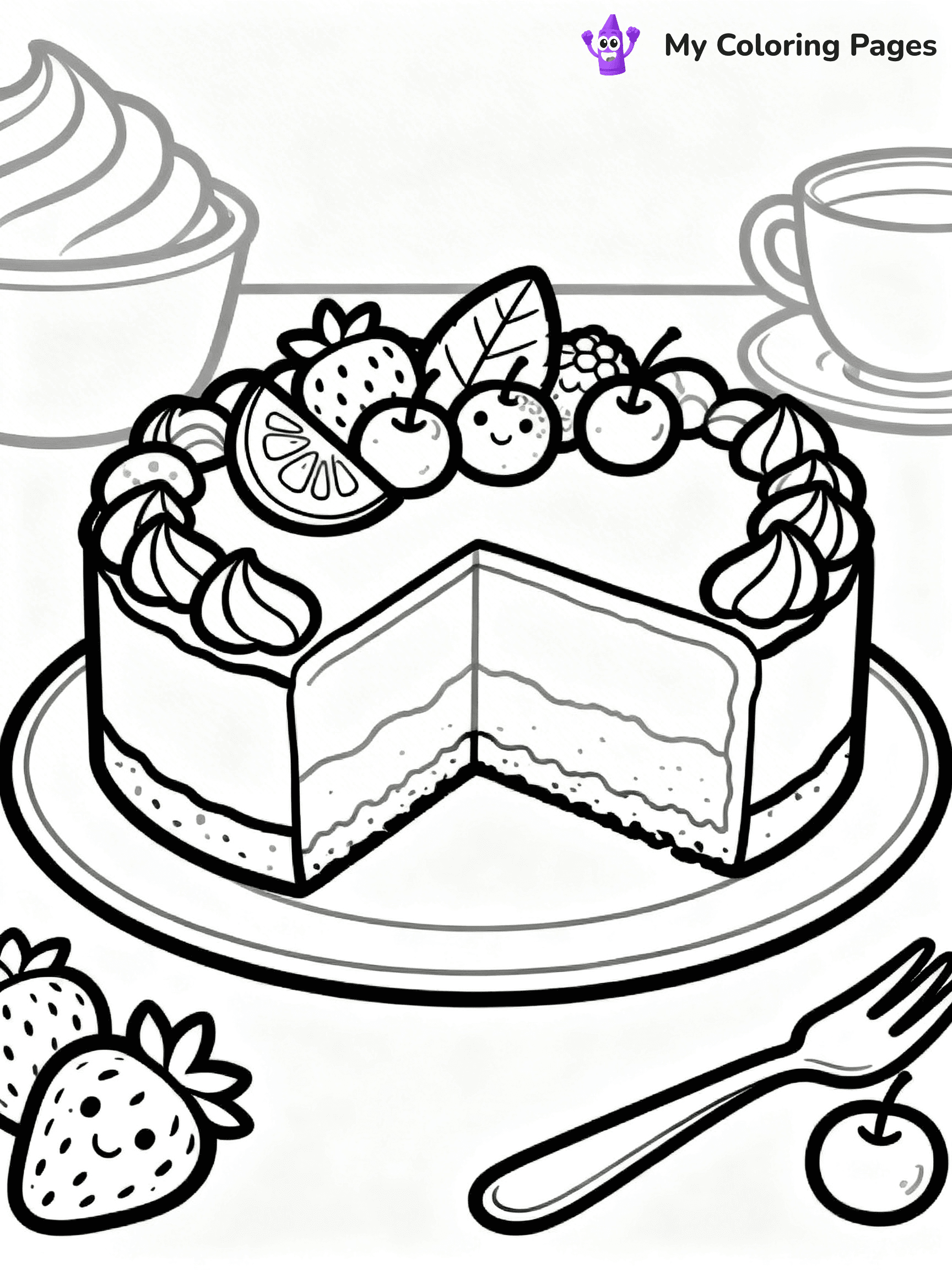 Cake Coloring Pages For Adults - 5