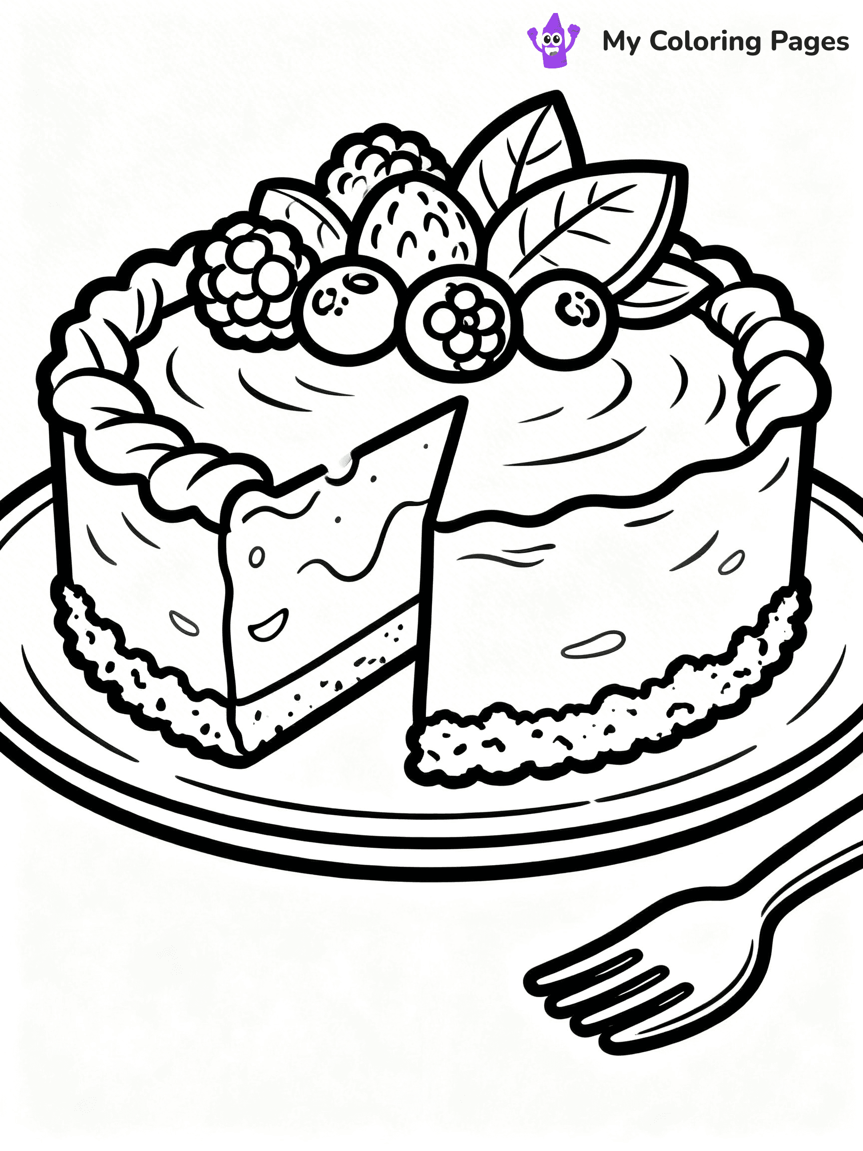 Cake Coloring Pages For Adults - 3