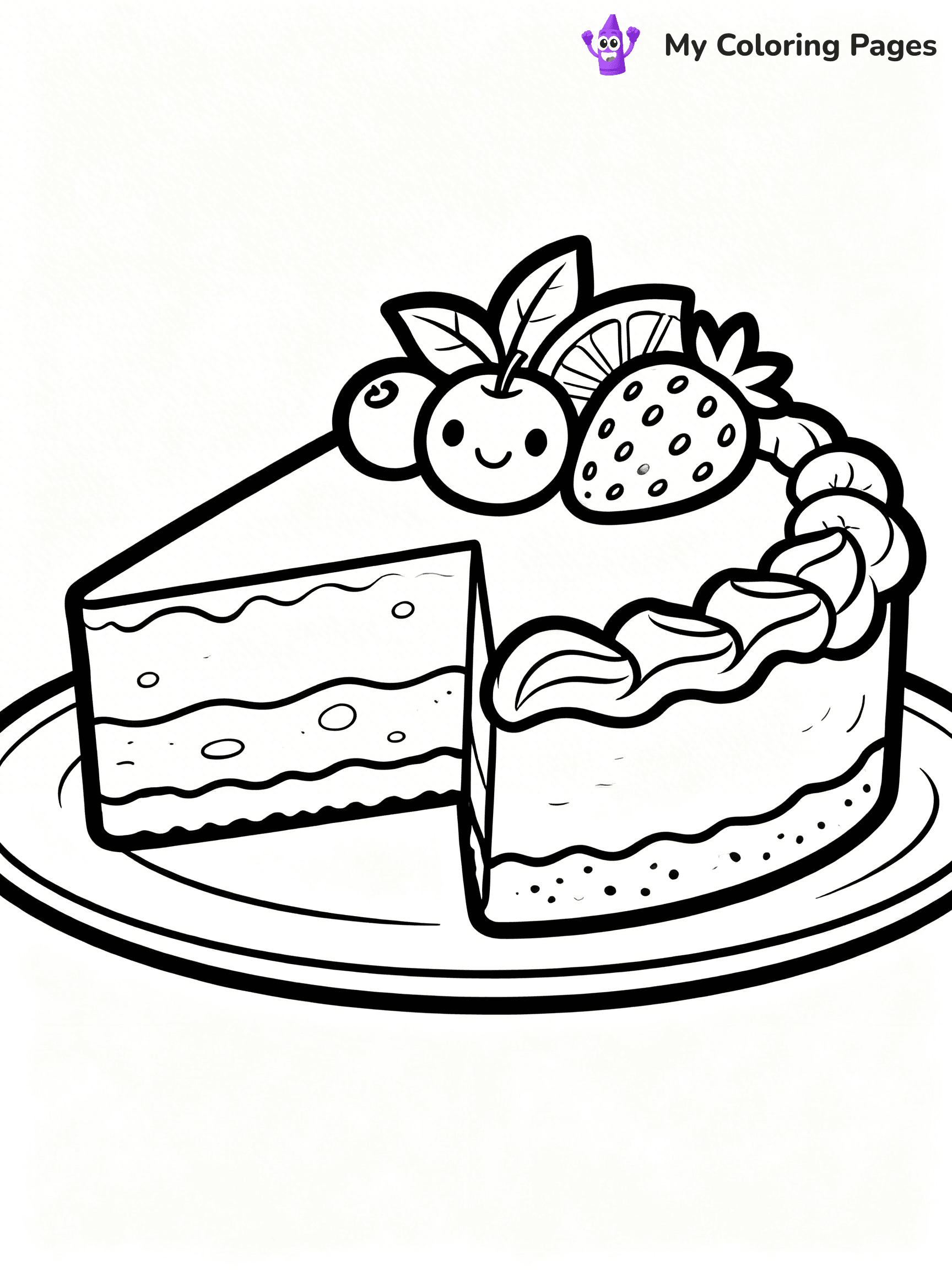 Cake Coloring Pages For Adults - 2