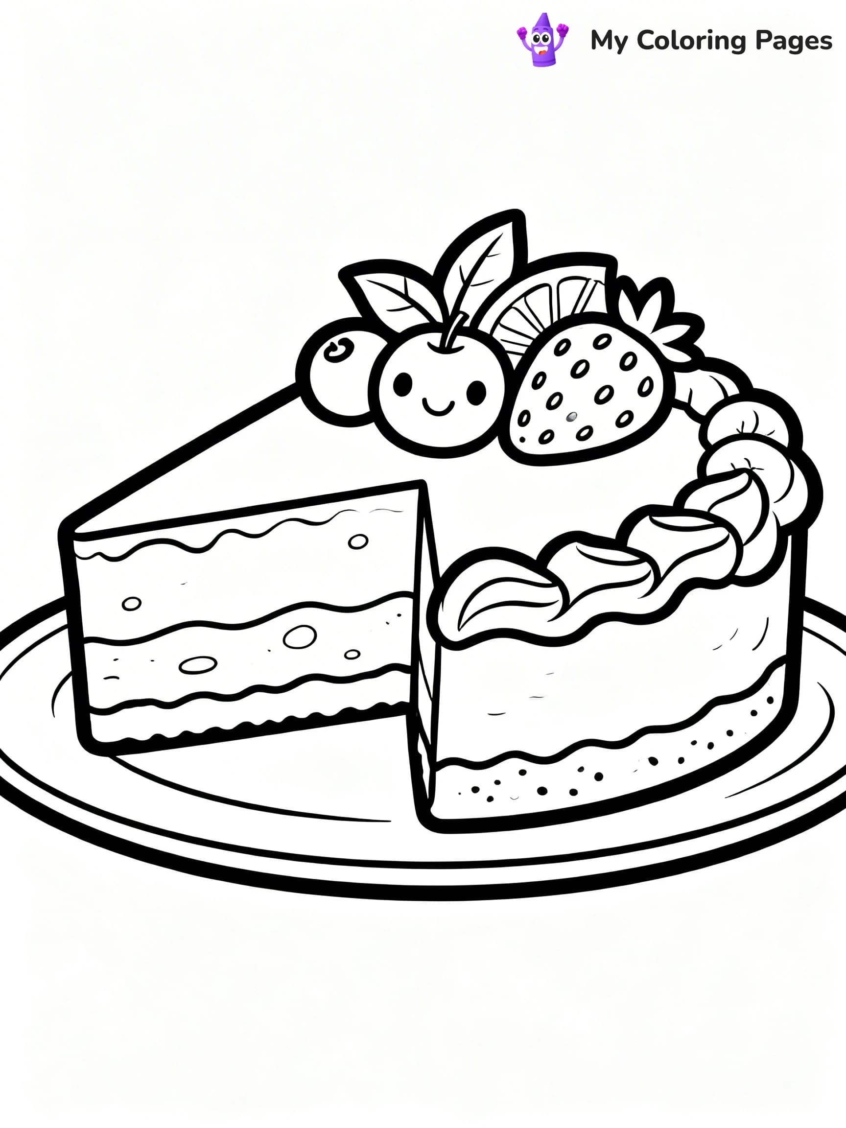 Cake Coloring Pages For Adults - 2