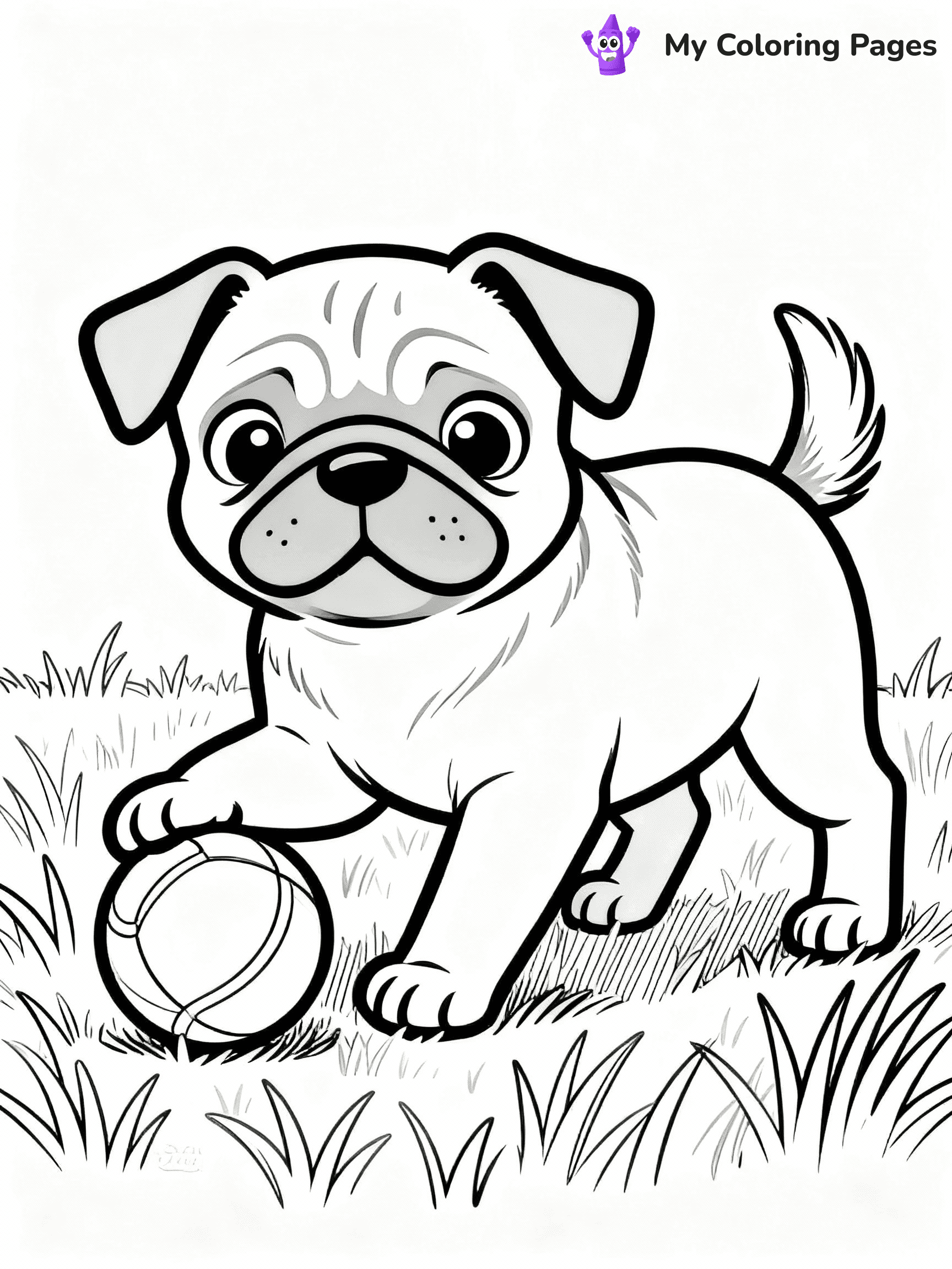Pug Coloring Pages - 50