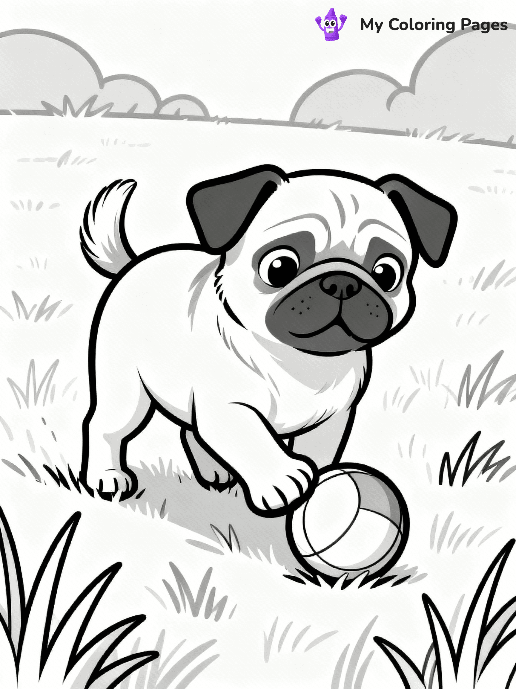 Pug Coloring Pages - 49