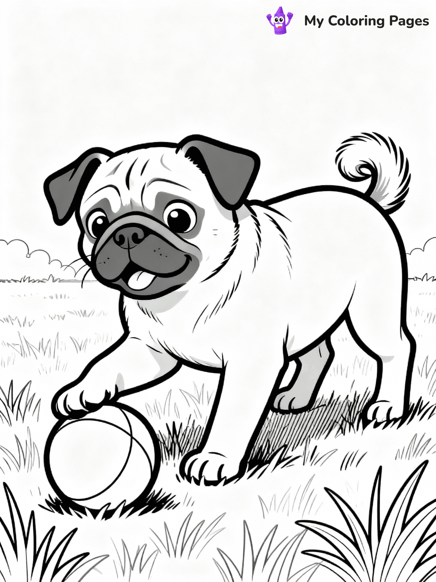 Pug Coloring Pages - 45